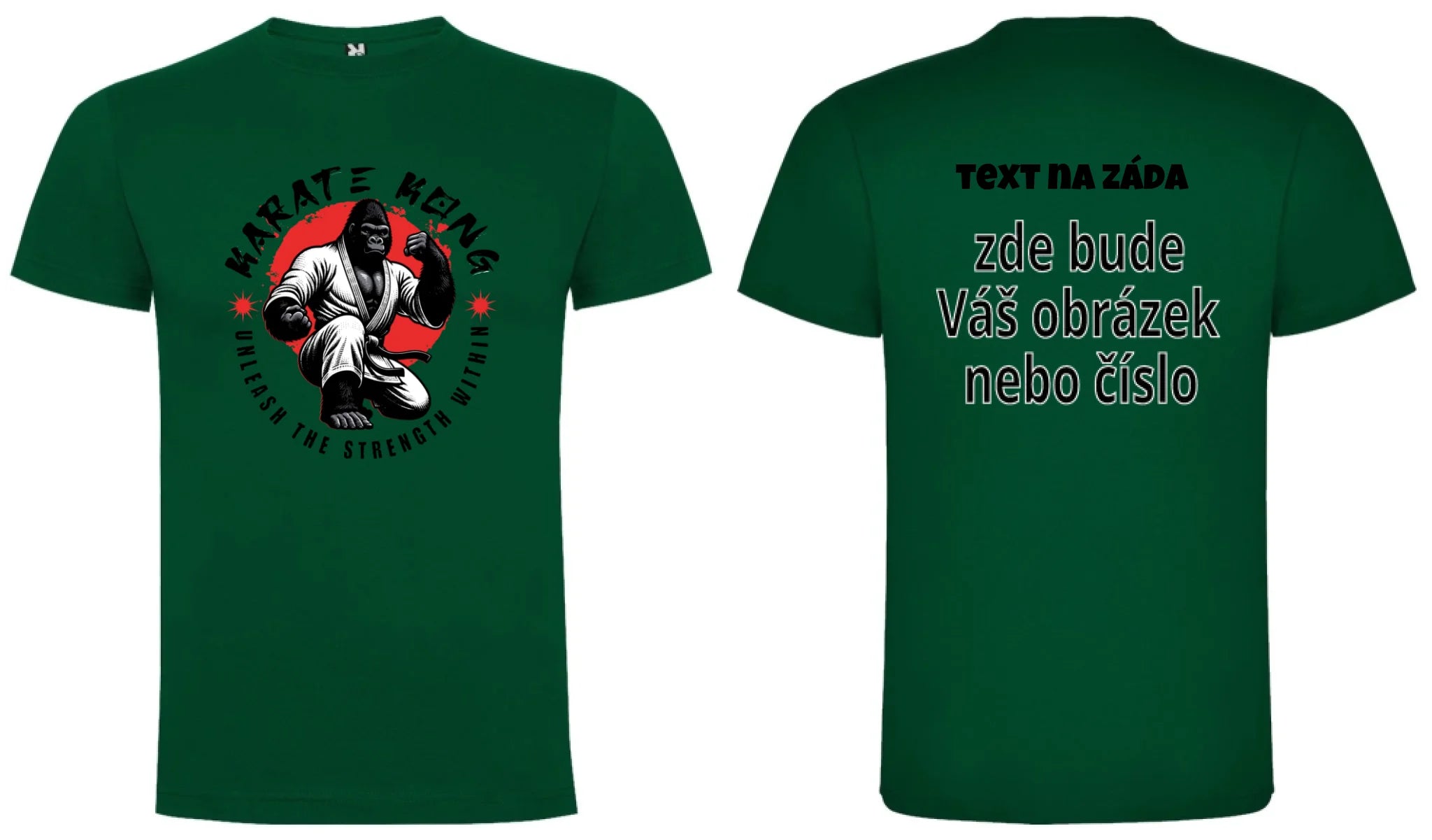 CHLAPECKÉ TRIČKO s motivem KARATE (výběr ze 2 motivů) oboustranný potisk chlapecké DOGO Tmavě zelená
