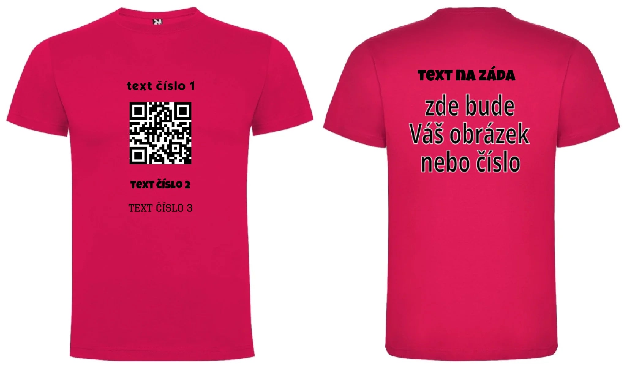 PÁNSKÉ TRIČKO s motivem QR KÓD (vložíte url adresu, můžete vložit vlastní texty) oboustranný potisk pánské DOGO Růže