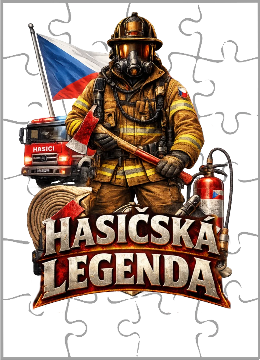 PUZZLE s motivem HASIČ (výběr z 9+ potisků) Puzzle A5 bílá na výšku
