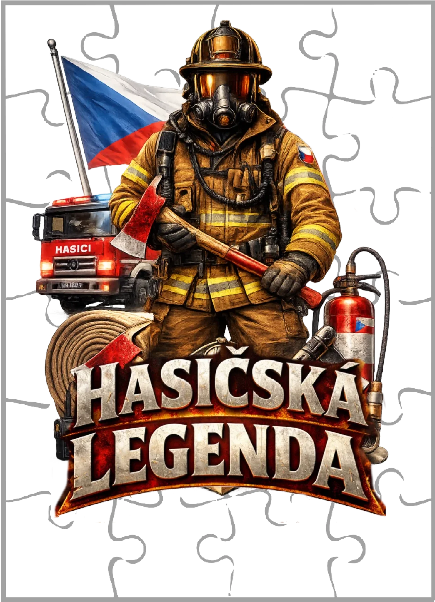 PUZZLE s motivem HASIČ (výběr z 9+ potisků) Puzzle A5 bílá na výšku