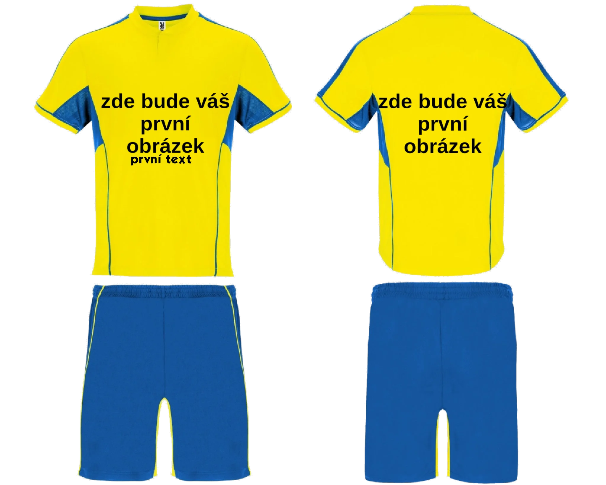 Sportovní dres BOCA s vlastním potiskem Sportovní dres BOCA žlutá královská