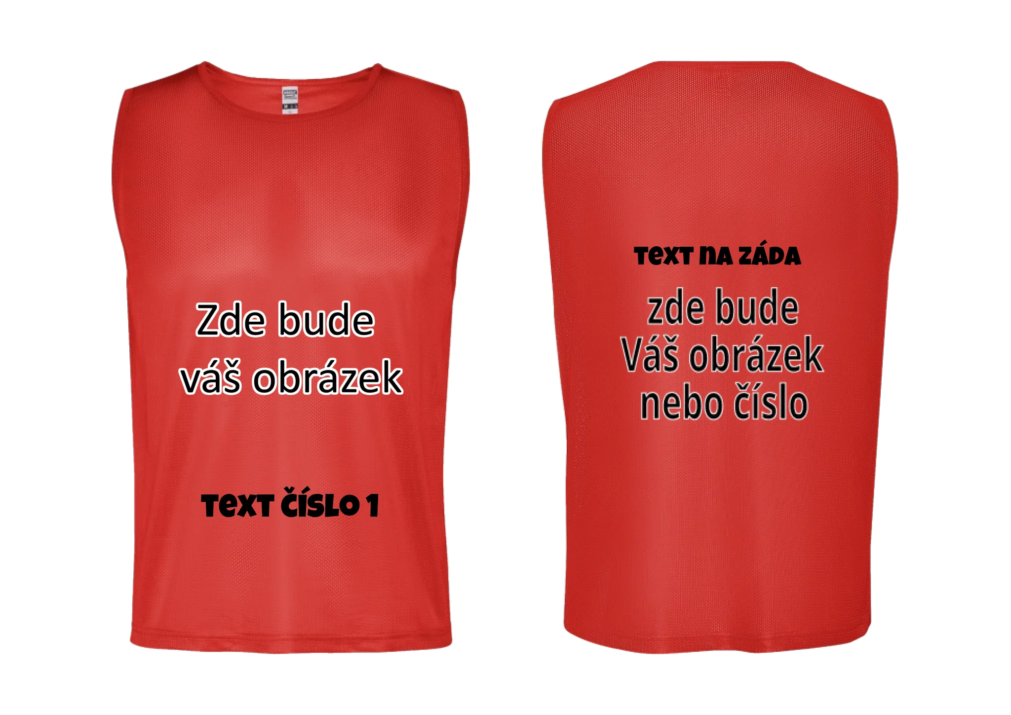 Rozlišovací dres ROMA s vlastním potiskem Rozlišovák ROMA červená