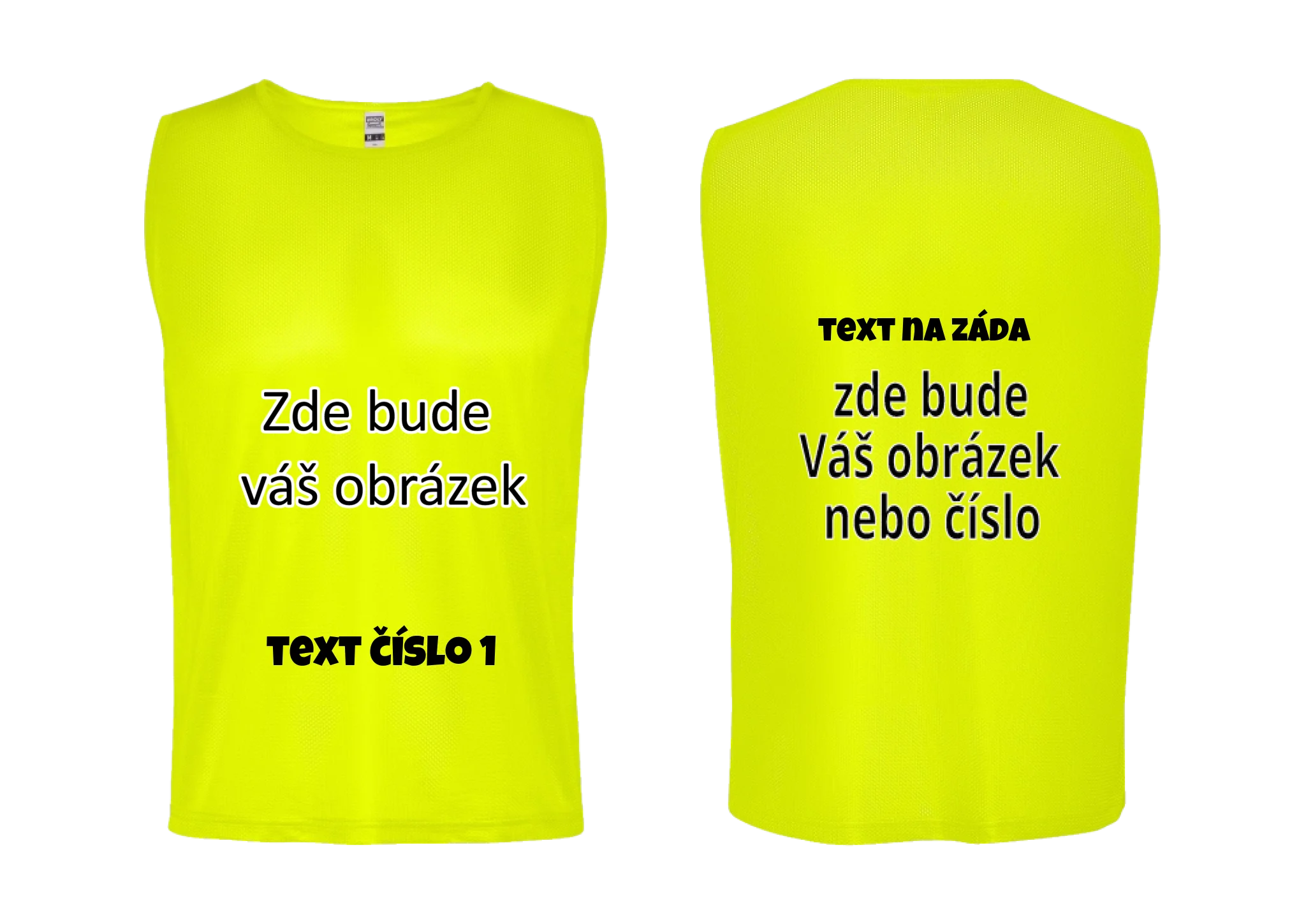 Rozlišovací dres ROMA s vlastním potiskem Rozlišovák ROMA žlutá