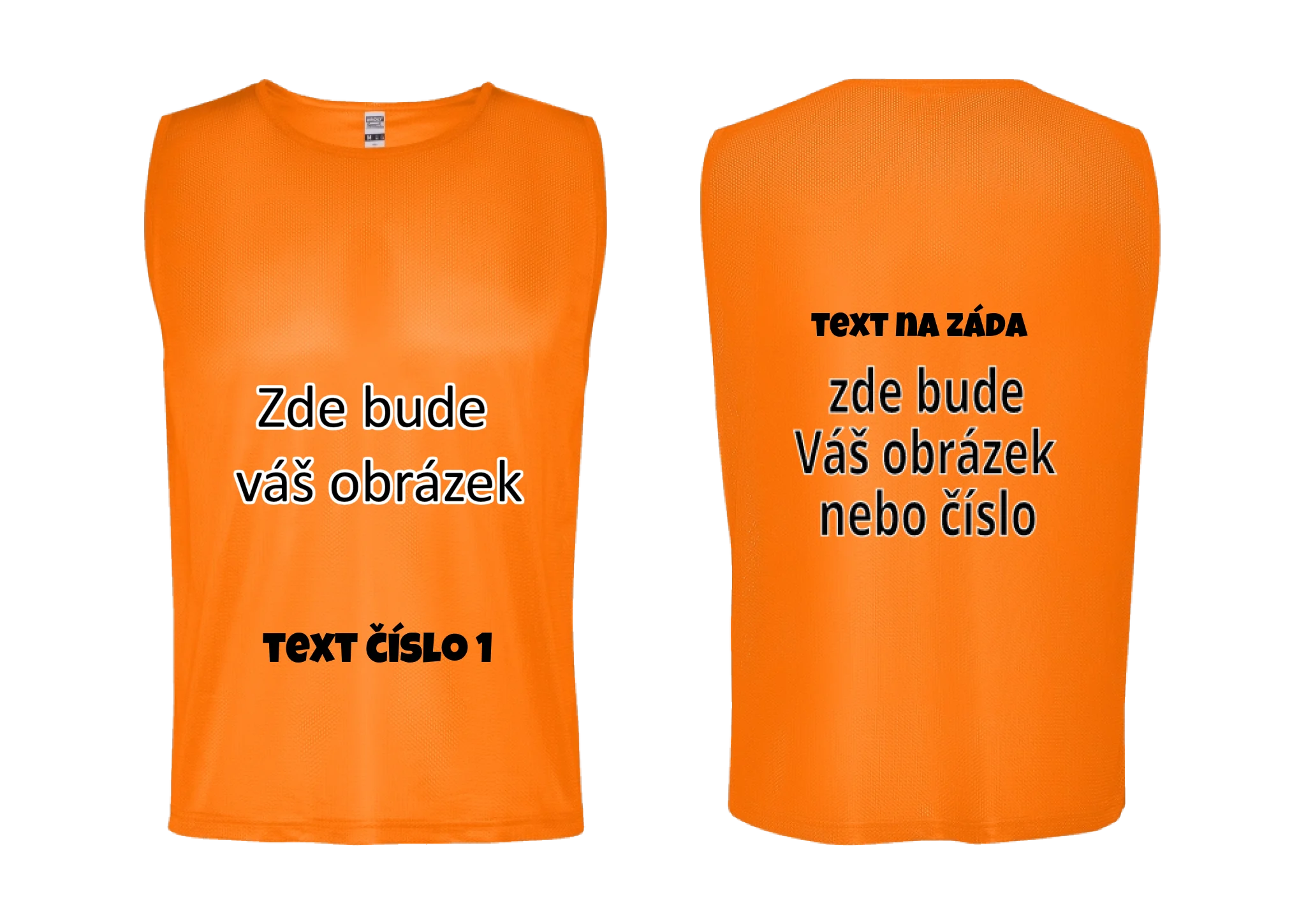 Rozlišovací dres ROMA s vlastním potiskem Rozlišovák ROMA oranžová