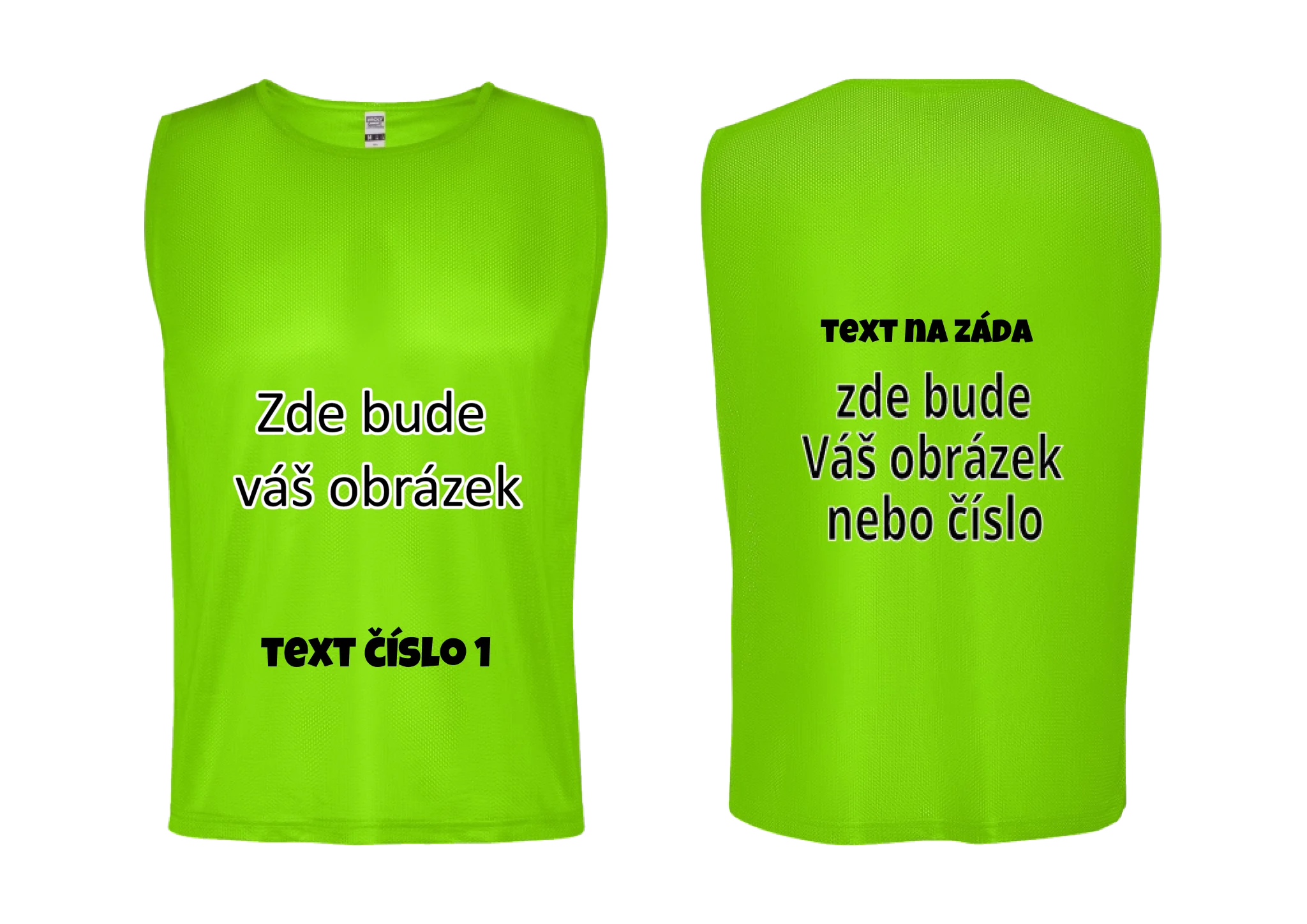 Rozlišovací dres ROMA s vlastním potiskem Rozlišovák ROMA zelená