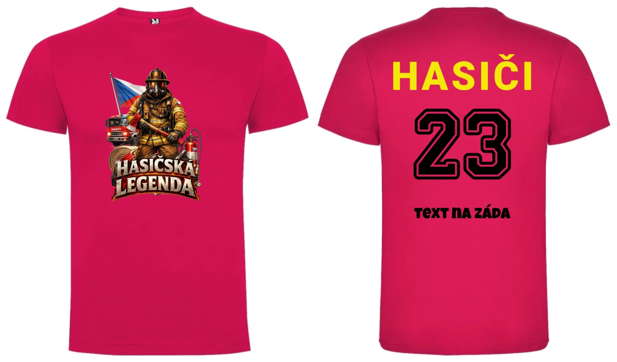 PÁNSKÉ TRIČKO HASIČSKÁ LEGENDA možnost vlastního jména, čísla nebo obrázku motiv dopředu a vlastní potisk na záda Růže
