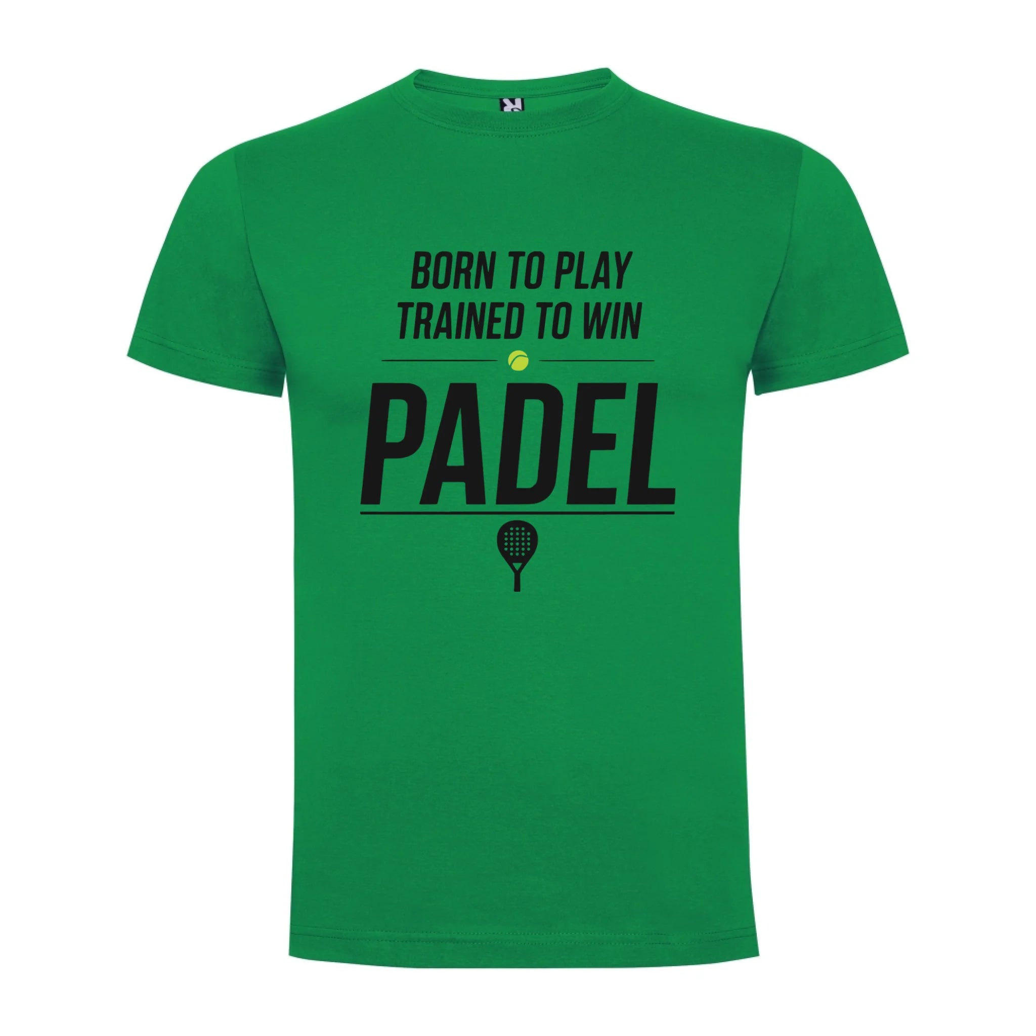 PÁNSKÉ TRIČKO PADEL BORN TO PLAY, TRAINED TO WIN s možností personalizace jen motiv dopředu Zelená