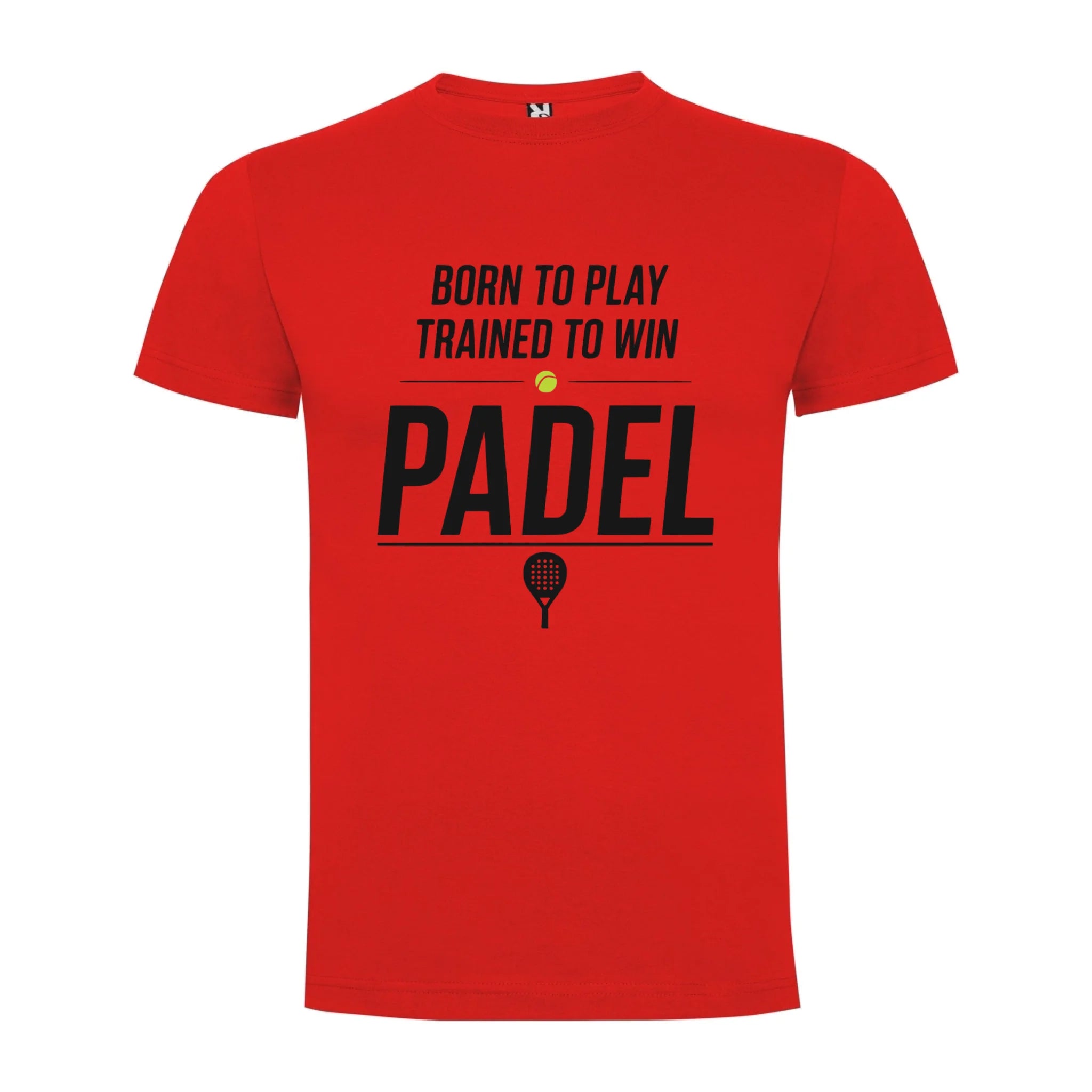 PÁNSKÉ TRIČKO PADEL BORN TO PLAY, TRAINED TO WIN s možností personalizace jen motiv dopředu Červená