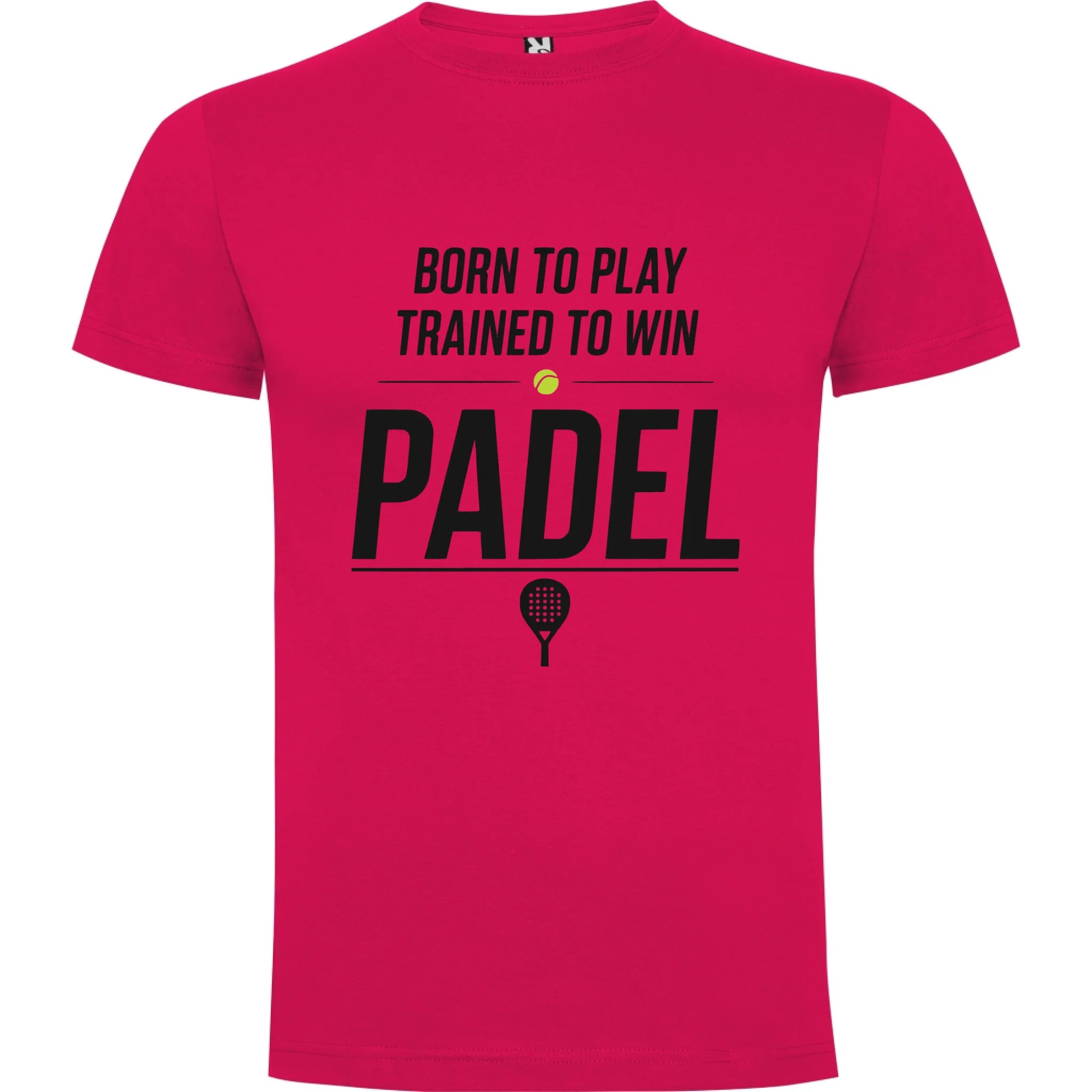 PÁNSKÉ TRIČKO PADEL BORN TO PLAY, TRAINED TO WIN s možností personalizace jen motiv dopředu Růže