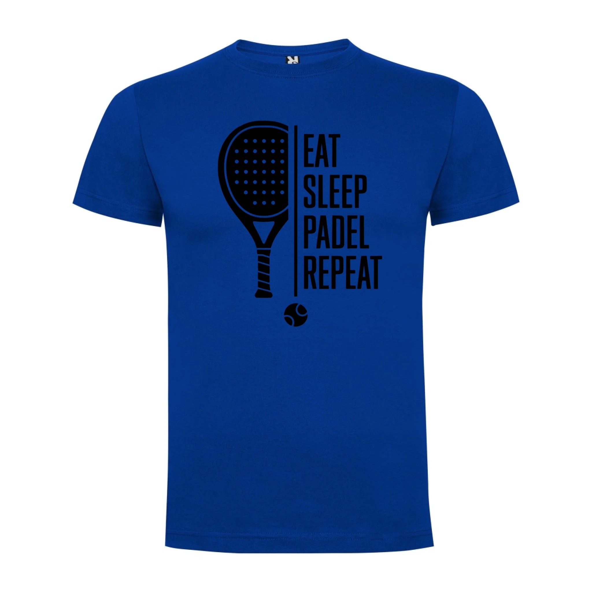 PÁNSKÉ TRIČKO PADEL EAT SLEEP REPEAT s možností personalizace jen motiv dopředu Modrá