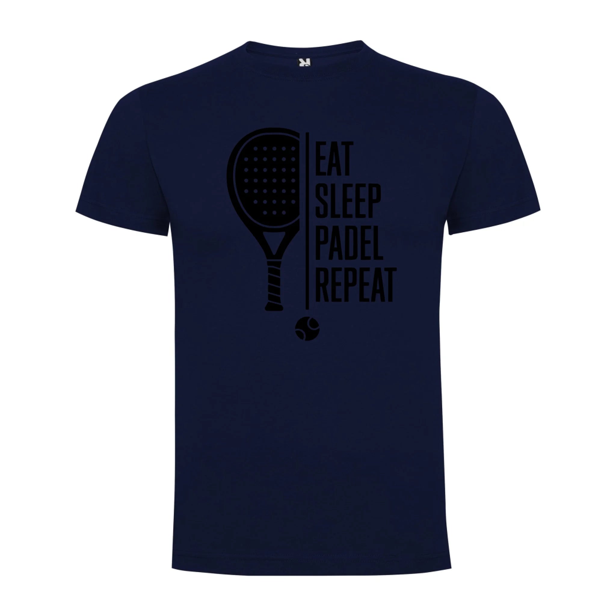 PÁNSKÉ TRIČKO PADEL EAT SLEEP REPEAT s možností personalizace jen motiv dopředu Námořnická modrá