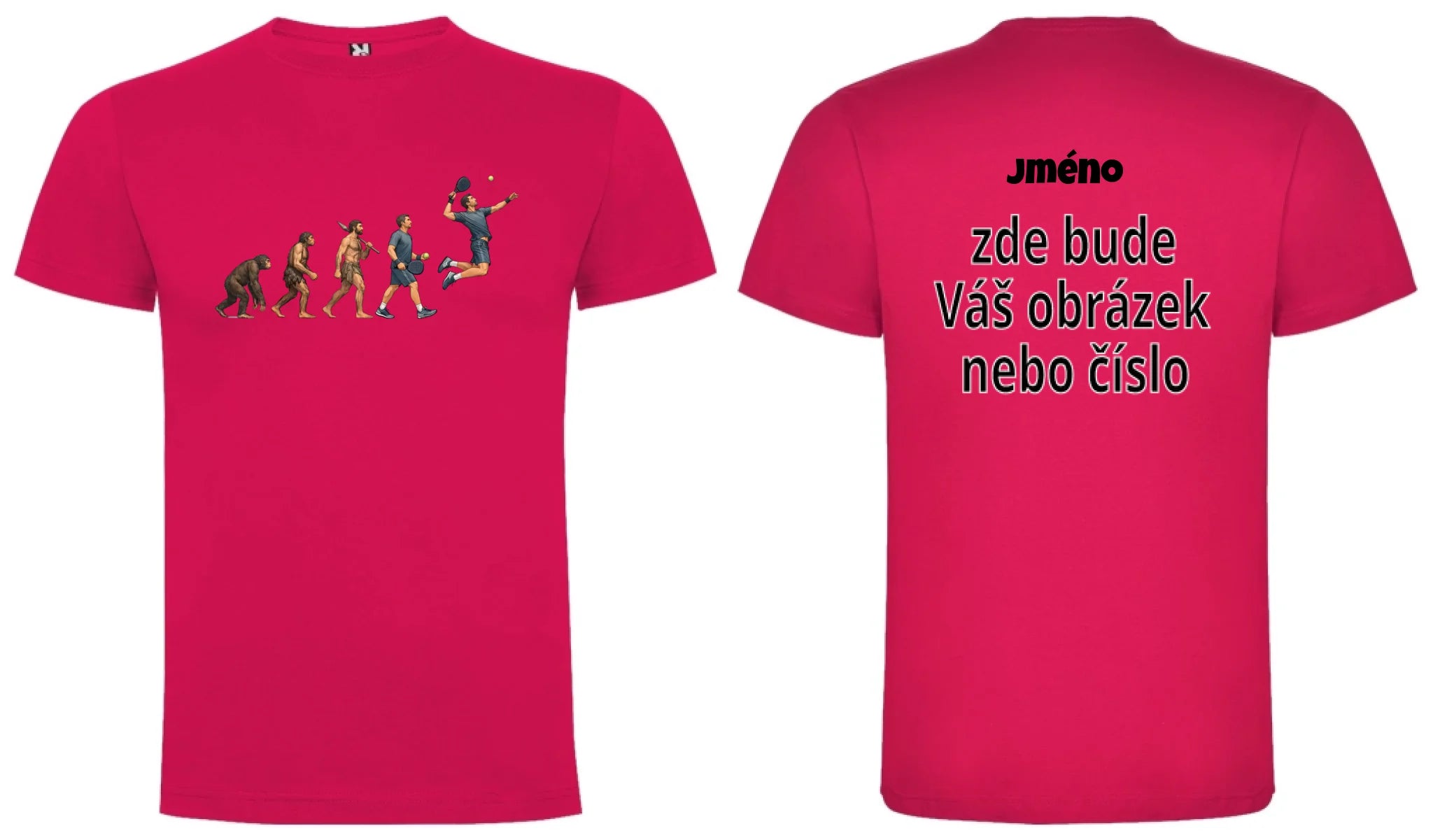 PÁNSKÉ TRIČKO PADEL EVOLUCE s možností personalizace motiv dopředu a na záda vlastní potisk Růže