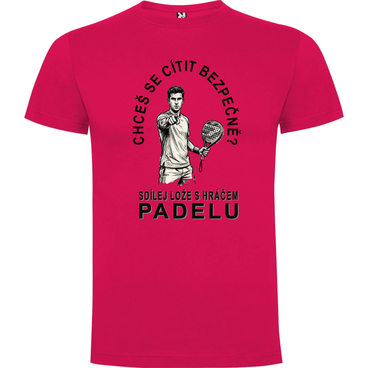 PÁNSKÉ TRIČKO PADEL SDÍLEJ LOŽE s možností personalizace jen motiv dopředu Růže