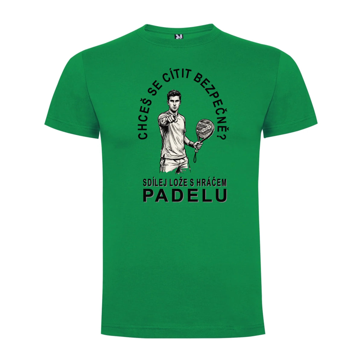 PÁNSKÉ TRIČKO PADEL SDÍLEJ LOŽE s možností personalizace jen motiv dopředu Zelená