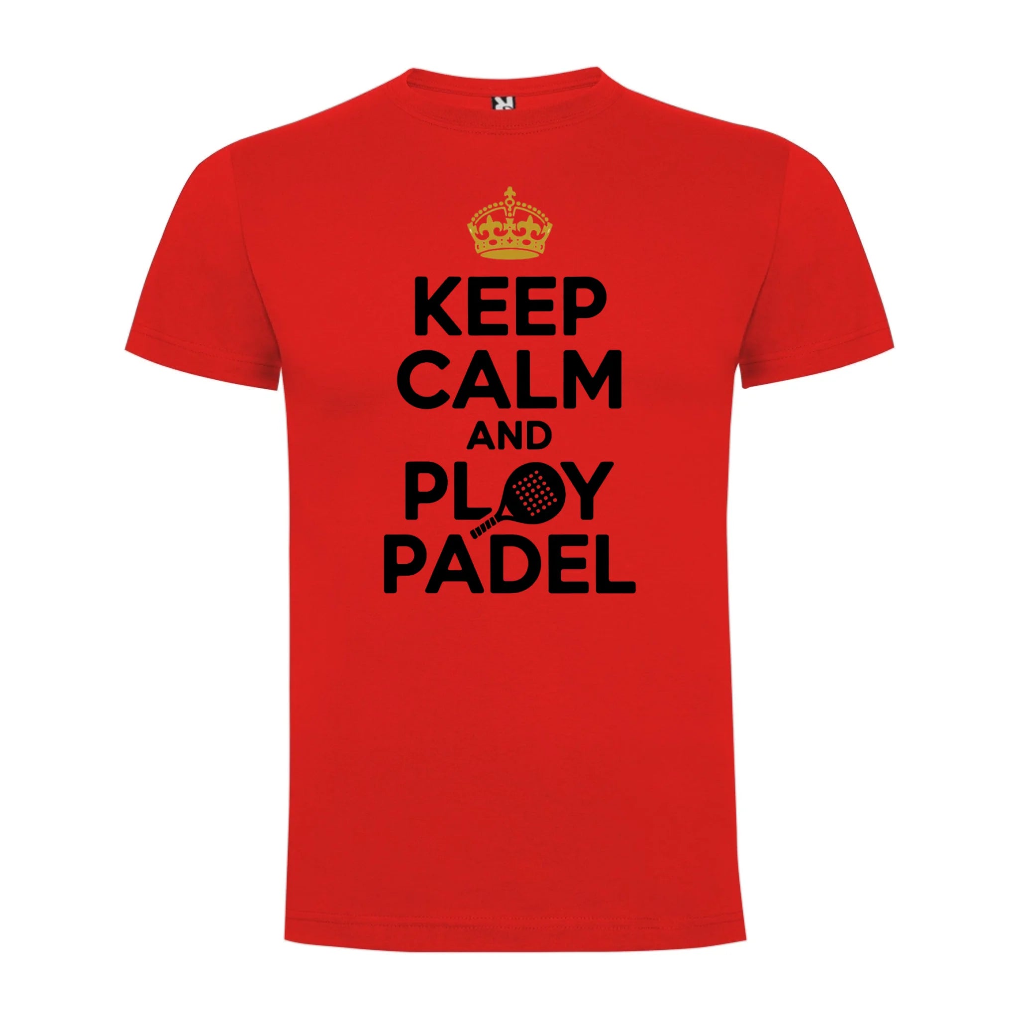 PÁNSKÉ TRIČKO KEEP CALM AND PLAY PADEL s možností personalizace jen motiv dopředu Červená