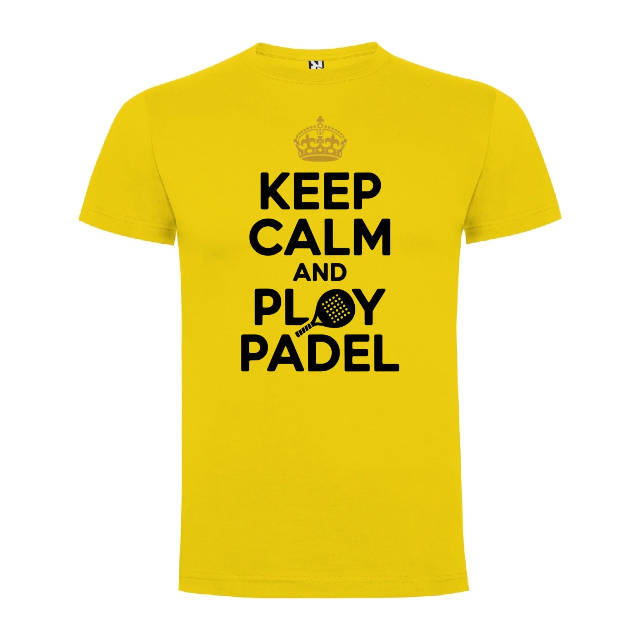 PÁNSKÉ TRIČKO KEEP CALM AND PLAY PADEL s možností personalizace jen motiv dopředu Žlutá
