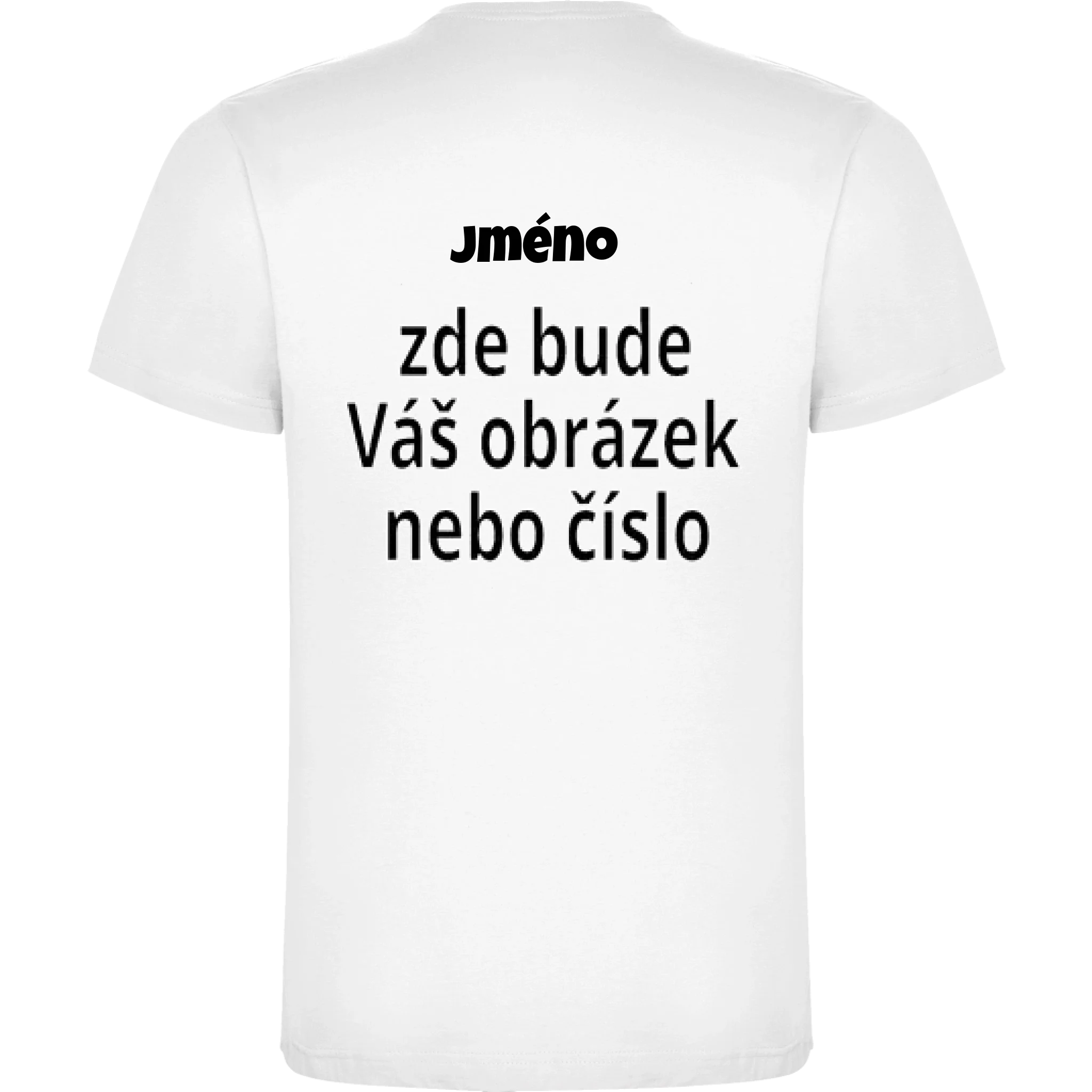 PÁNSKÉ TRIČKO krátký rukáv s vaším motivem/fotkou potisk jen na záda Bílá