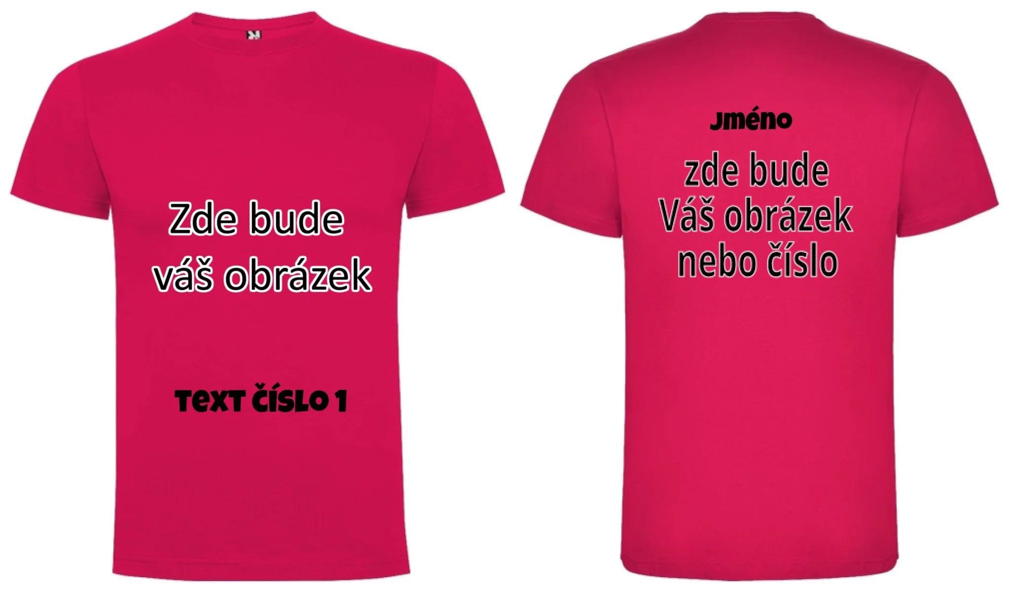 PÁNSKÉ TRIČKO krátký rukáv s vaším motivem/fotkou potisk dopředu i na záda Růže