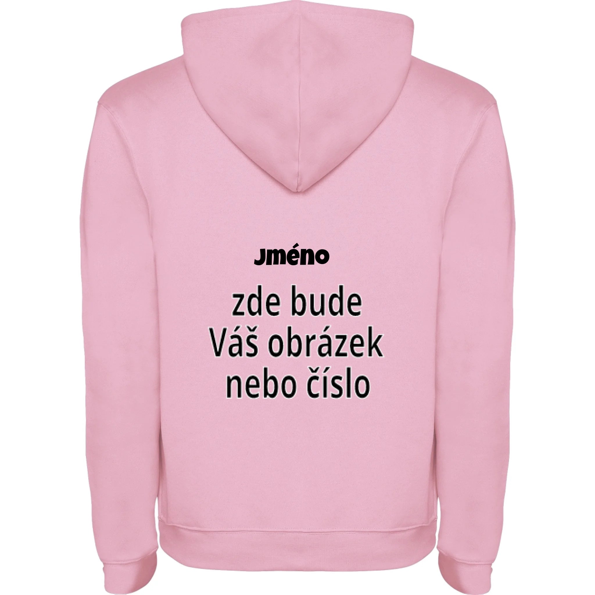 PÁNSKÁ MIKINA s kapucí s vaším motivem/fotkou potisk jen na záda Růžová