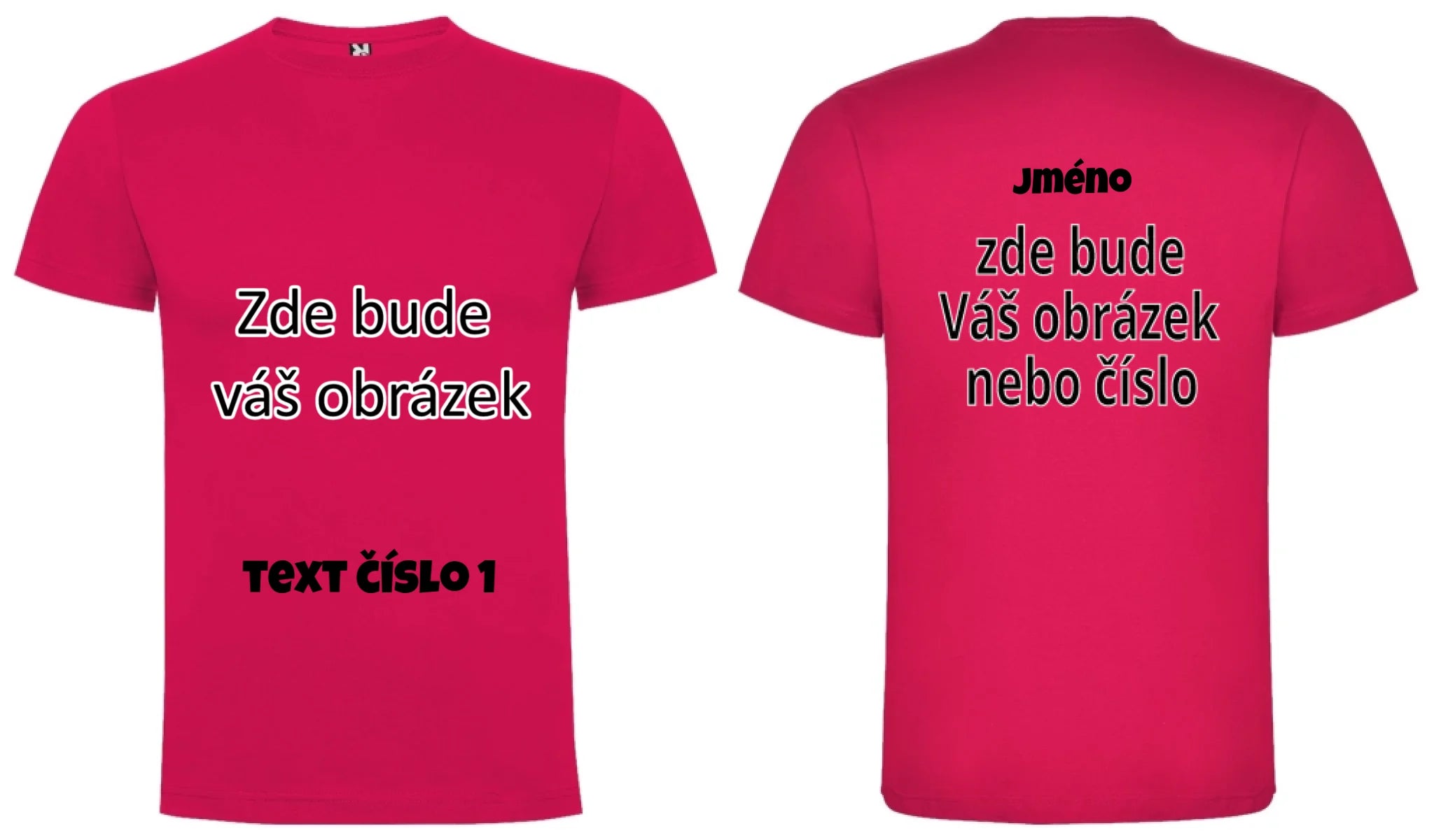 CHLAPECKÉ TRIČKO krátký rukáv s vaším motivem/fotkou potisk dopředu i na záda Růže