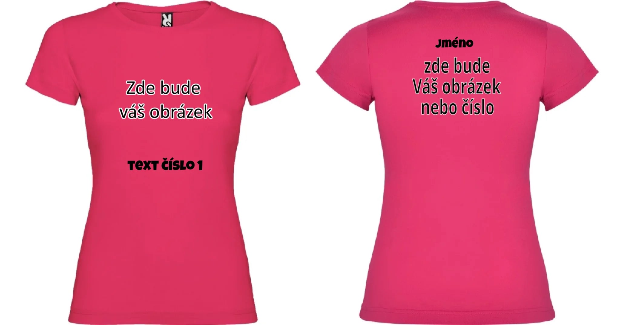 DÍVČÍ TRIČKO krátký rukáv s vaším motivem/fotkou potisk dopředu i na záda Růže