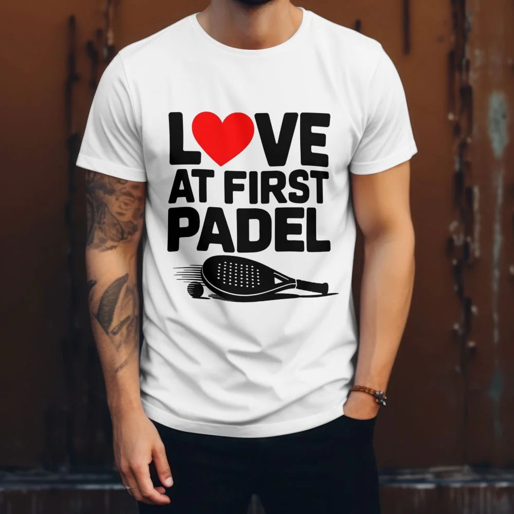 PÁNSKÉ TRIČKO LOVE AT FIRST PADEL s možností dotisku jména, čísla, obrázku
