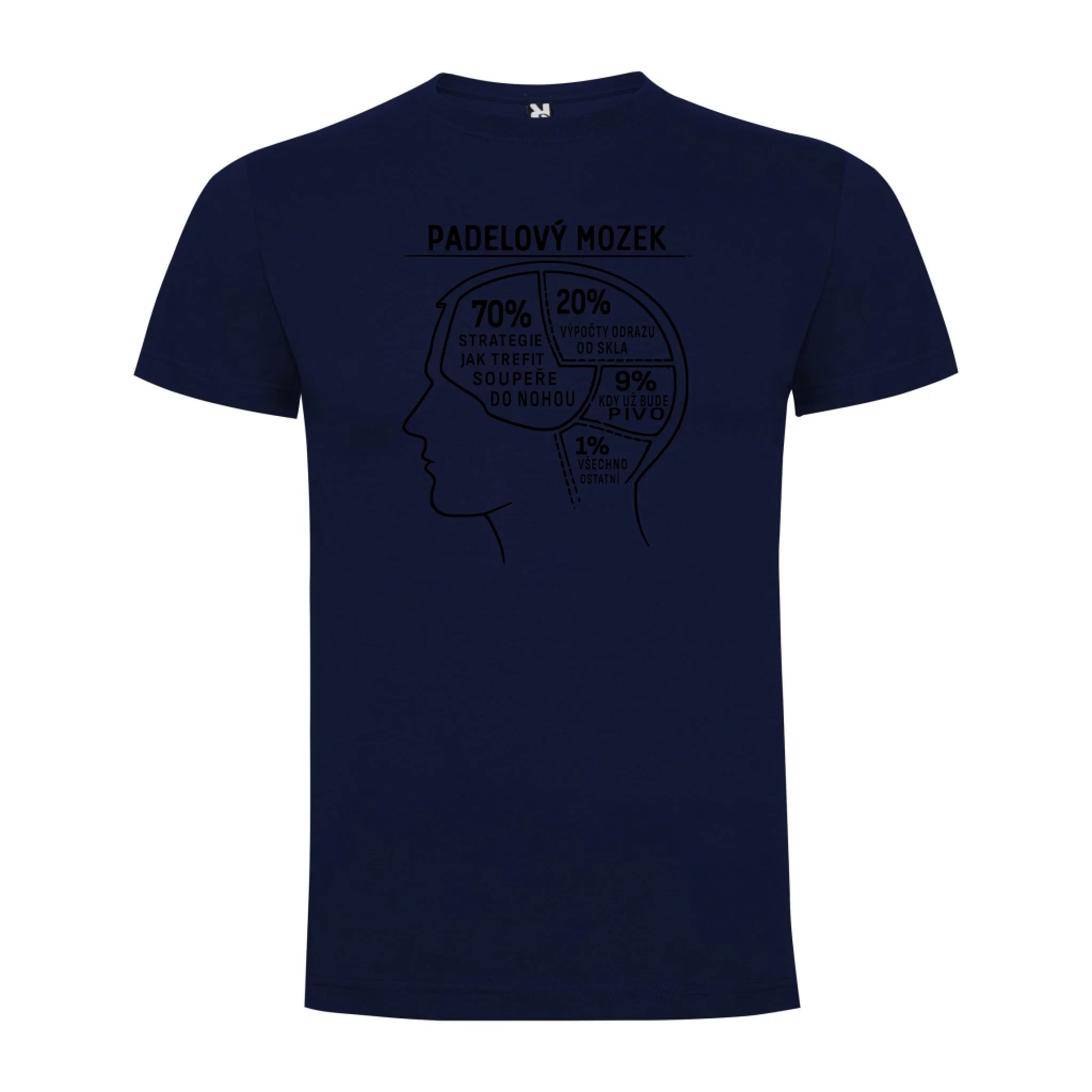 PÁNSKÉ TRIČKO PADEL MOZEK s možností personalizace jen motiv dopředu Námořnická modrá