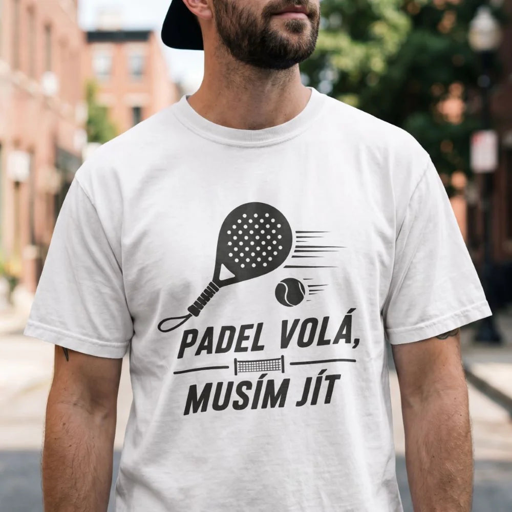 PÁNSKÉ TRIČKO PADEL VOLÁ s možností dotisku jména, čísla, obrázku