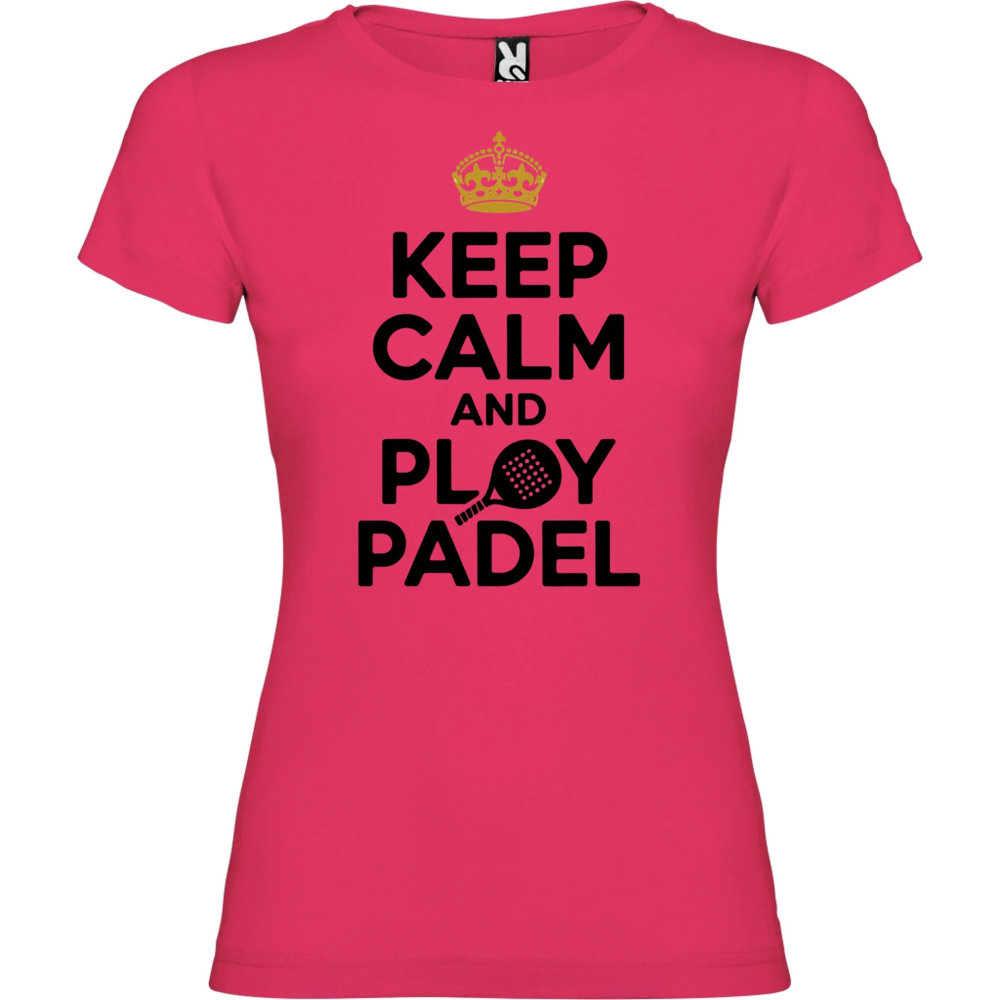 DÁMSKÉ TRIČKO KEEP CALM PLAY PADEL s možností dotisku jména, čísla, obrázku jen motiv dopředu Růže