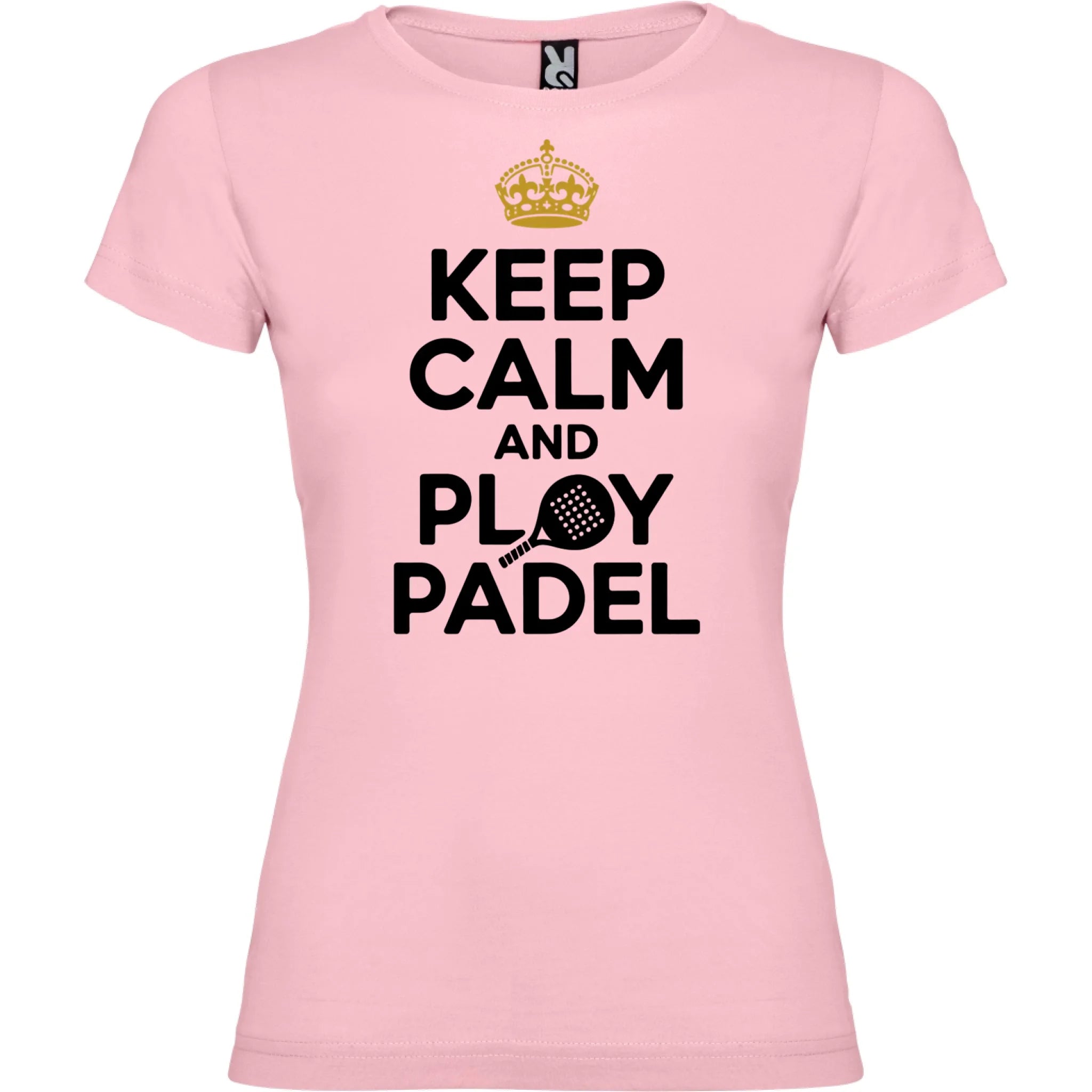 DÁMSKÉ TRIČKO KEEP CALM PLAY PADEL s možností dotisku jména, čísla, obrázku jen motiv dopředu Světle růžová