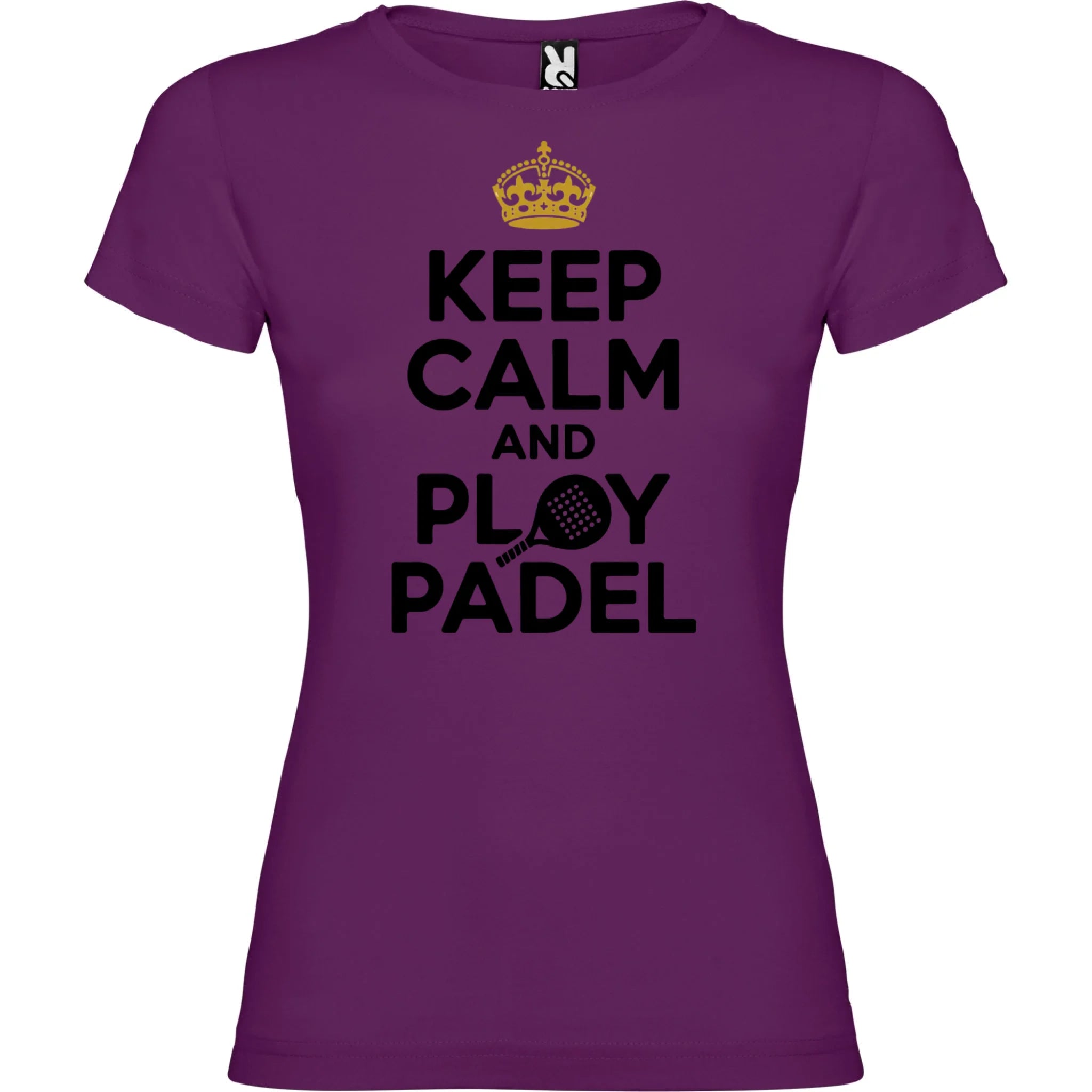 DÁMSKÉ TRIČKO KEEP CALM PLAY PADEL s možností dotisku jména, čísla, obrázku jen motiv dopředu Purpurová