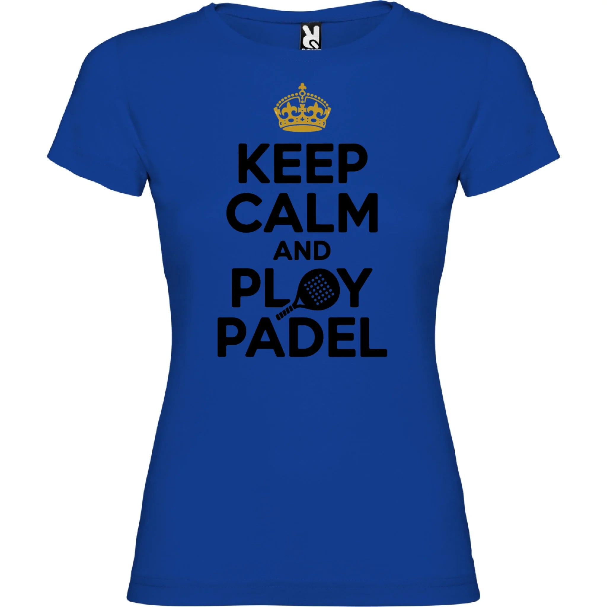 DÁMSKÉ TRIČKO KEEP CALM PLAY PADEL s možností dotisku jména, čísla, obrázku jen motiv dopředu Modrá