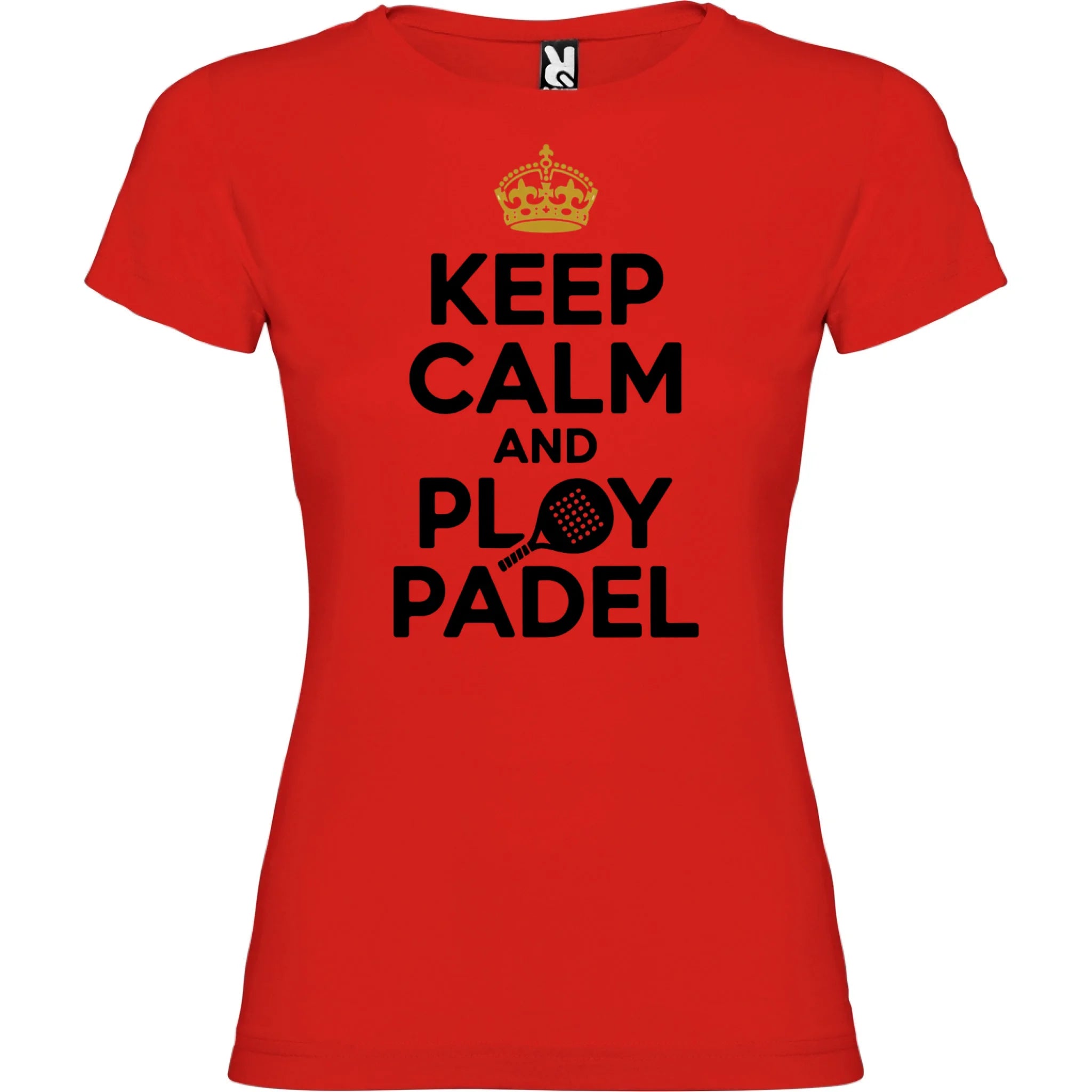 DÁMSKÉ TRIČKO KEEP CALM PLAY PADEL s možností dotisku jména, čísla, obrázku jen motiv dopředu Červená
