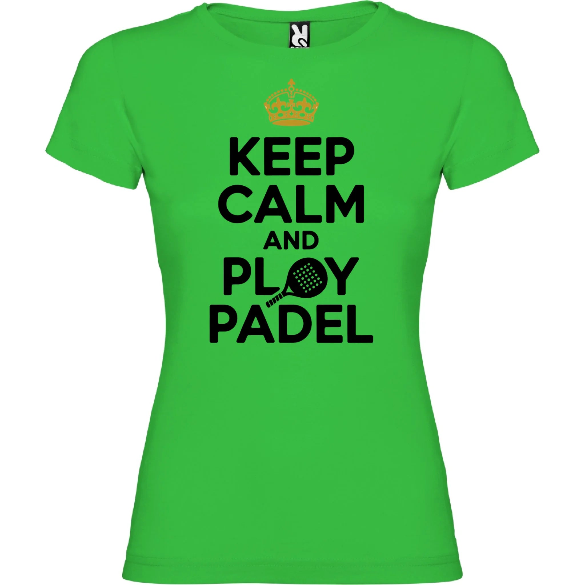 DÁMSKÉ TRIČKO KEEP CALM PLAY PADEL s možností dotisku jména, čísla, obrázku jen motiv dopředu Zelená