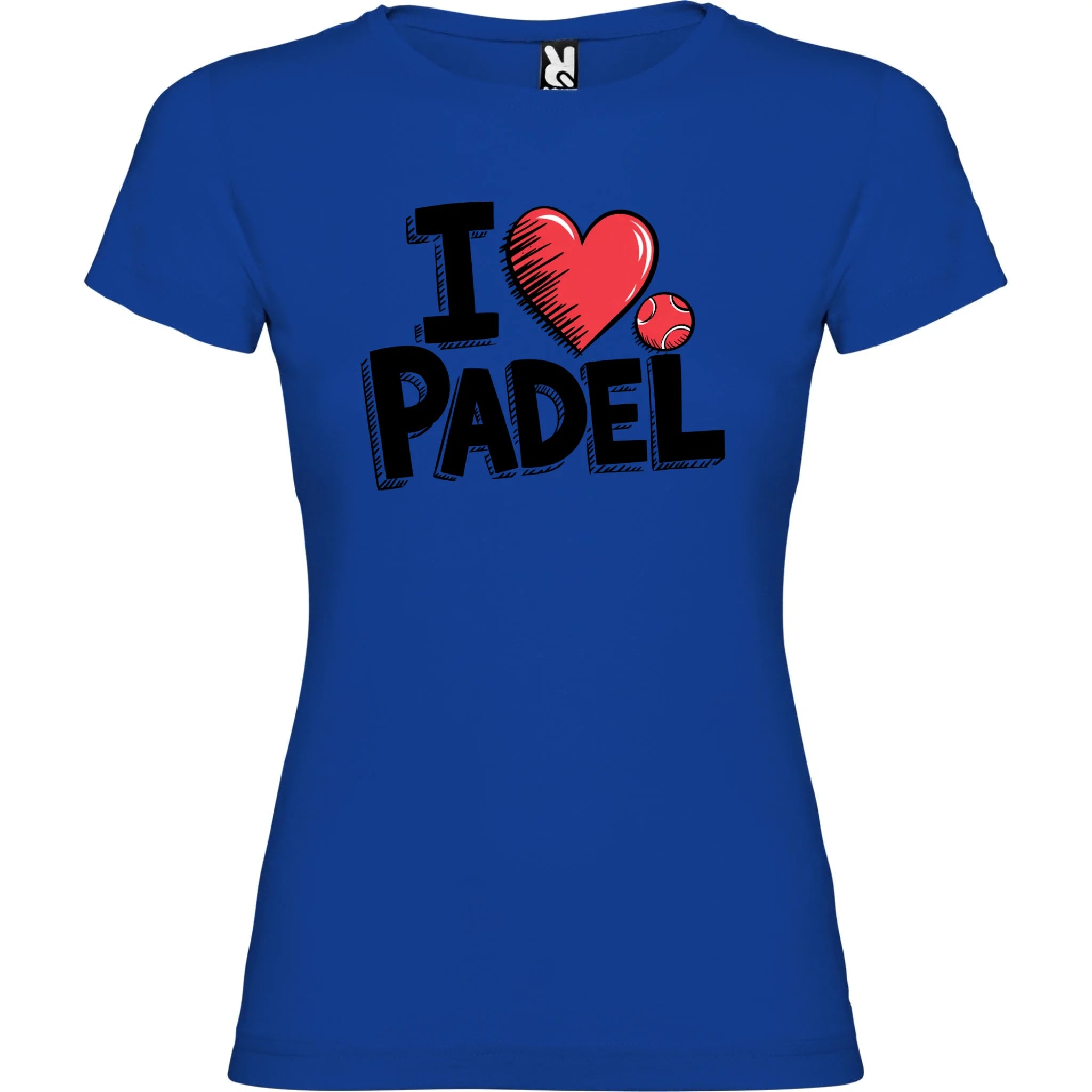 DÁMSKÉ TRIČKO I LOVE PADEL s možností dotisku jména, čísla, obrázku jen motiv dopředu Modrá