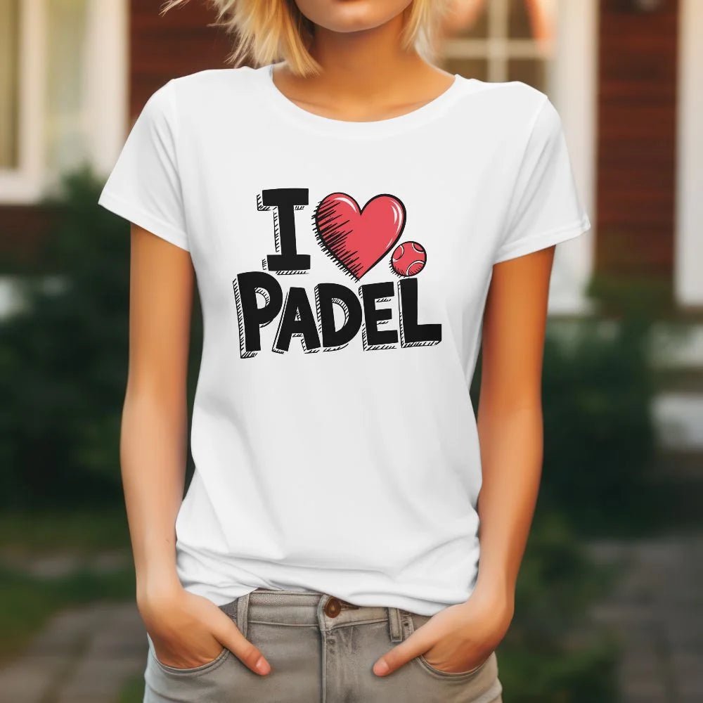 DÁMSKÉ TRIČKO I LOVE PADEL s možností dotisku jména, čísla, obrázku