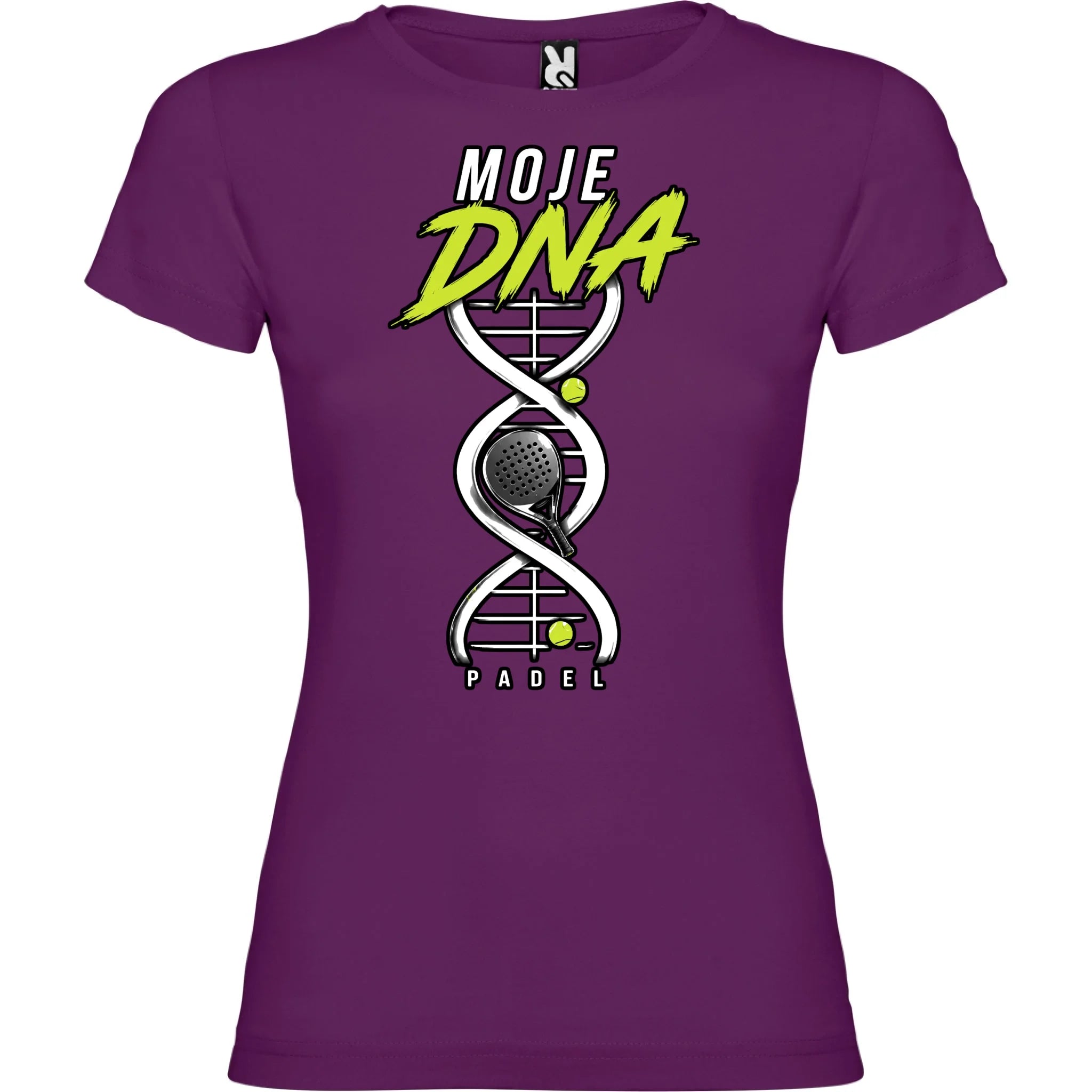 DÁMSKÉ TRIČKO PADEL MOJE DNA s možností dotisku jména, čísla, obrázku jen motiv dopředu Purpurová