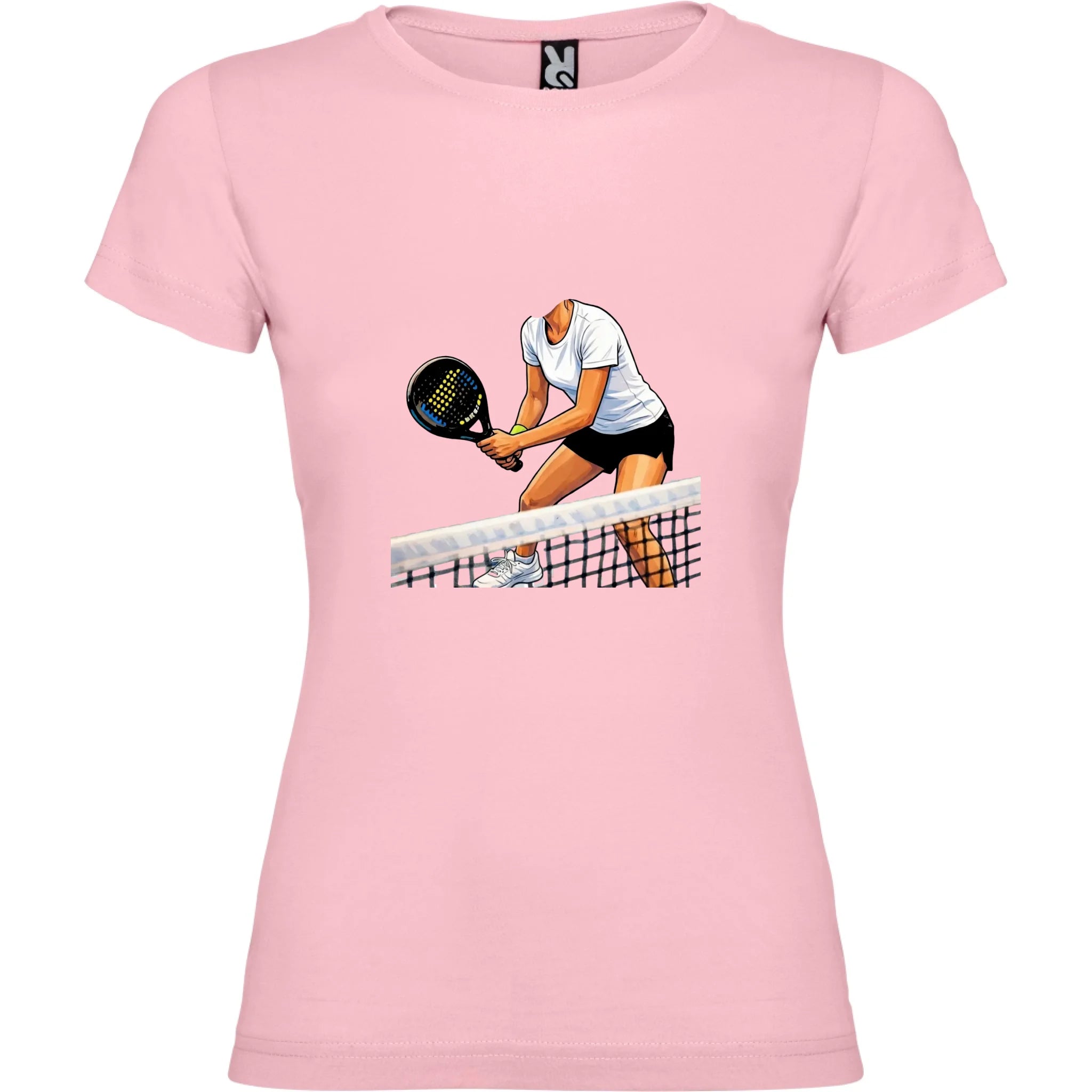 DÁMSKÉ TRIČKO s motivem PADEL (s vlastní fotkou) jen motiv dopředu Světle růžová
