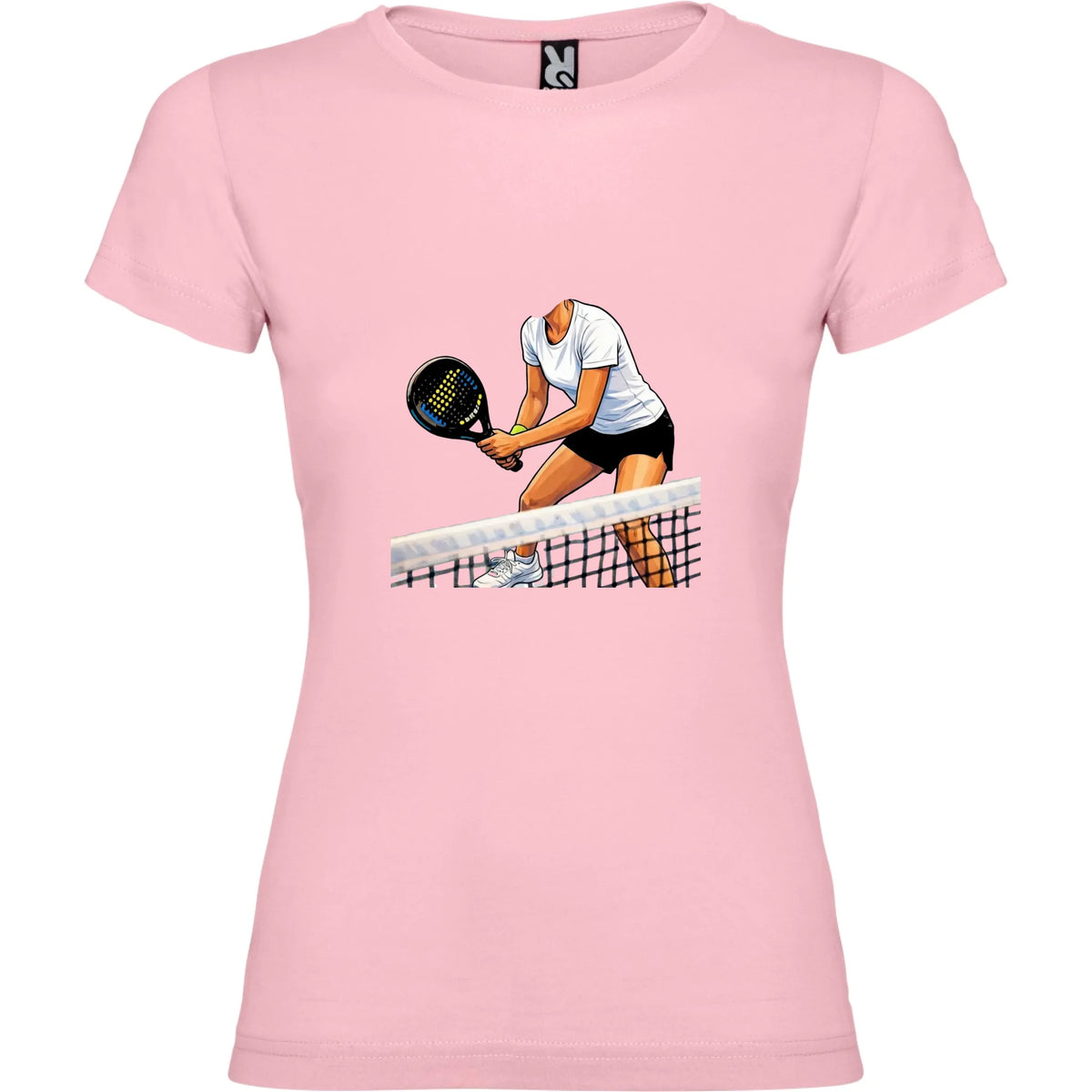 DÁMSKÉ TRIČKO s motivem PADEL (s vlastní fotkou) jen motiv dopředu Světle růžová