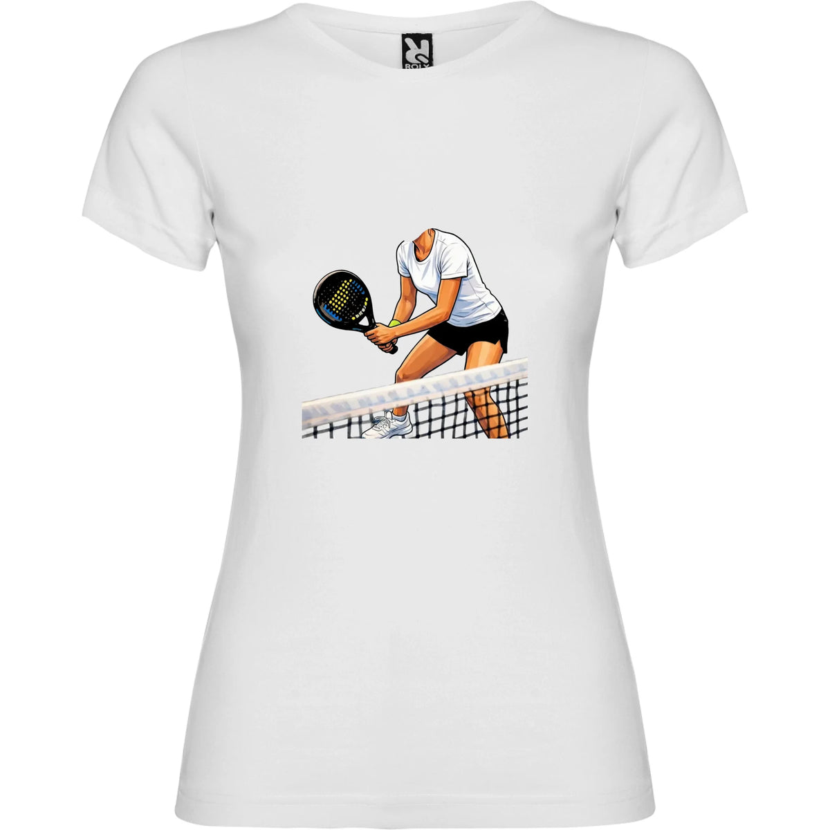 DÁMSKÉ TRIČKO s motivem PADEL (s vlastní fotkou) jen motiv dopředu Bílá