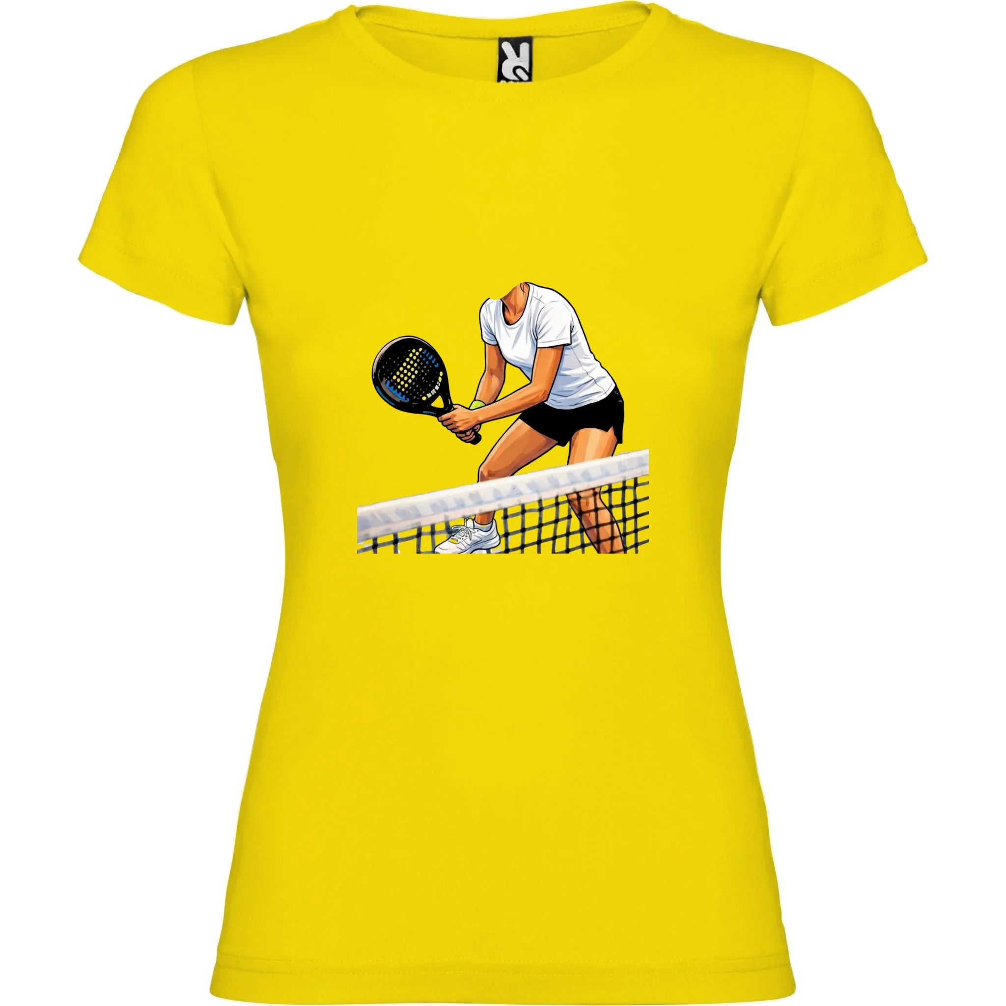 DÁMSKÉ TRIČKO s motivem PADEL (s vlastní fotkou) jen motiv dopředu Žlutá