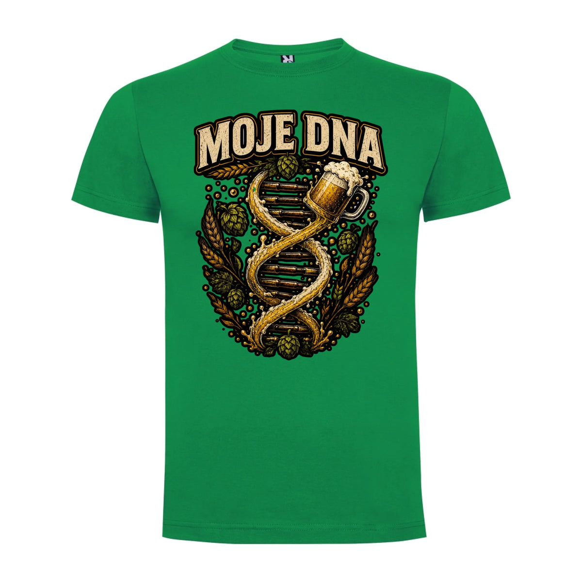 PÁNSKÉ TRIČKO PIVO MOJE DNA s možností dotisku jména, čísla, obrázku jen motiv dopředu Zelená