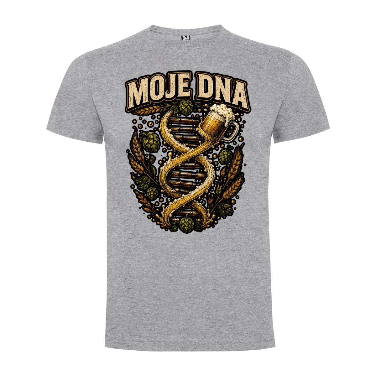 PÁNSKÉ TRIČKO PIVO MOJE DNA s možností dotisku jména, čísla, obrázku jen motiv dopředu Melír