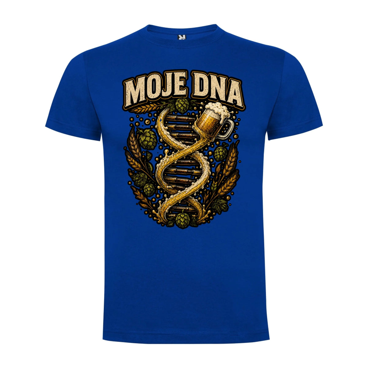PÁNSKÉ TRIČKO PIVO MOJE DNA s možností dotisku jména, čísla, obrázku jen motiv dopředu Modrá