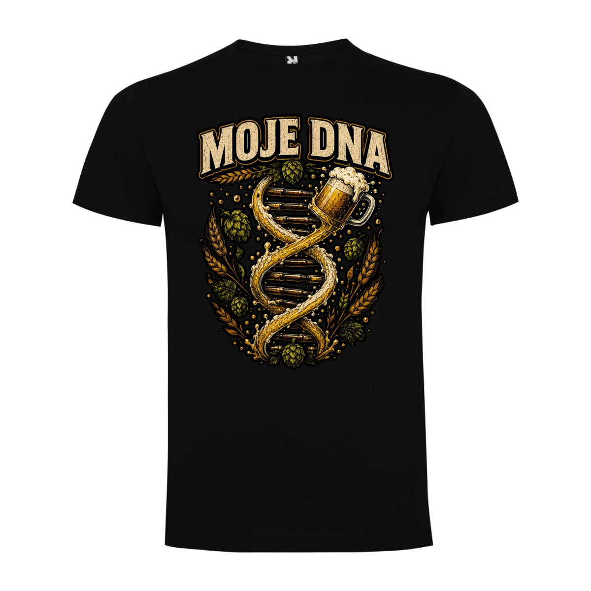 PÁNSKÉ TRIČKO PIVO MOJE DNA s možností dotisku jména, čísla, obrázku jen motiv dopředu Černá