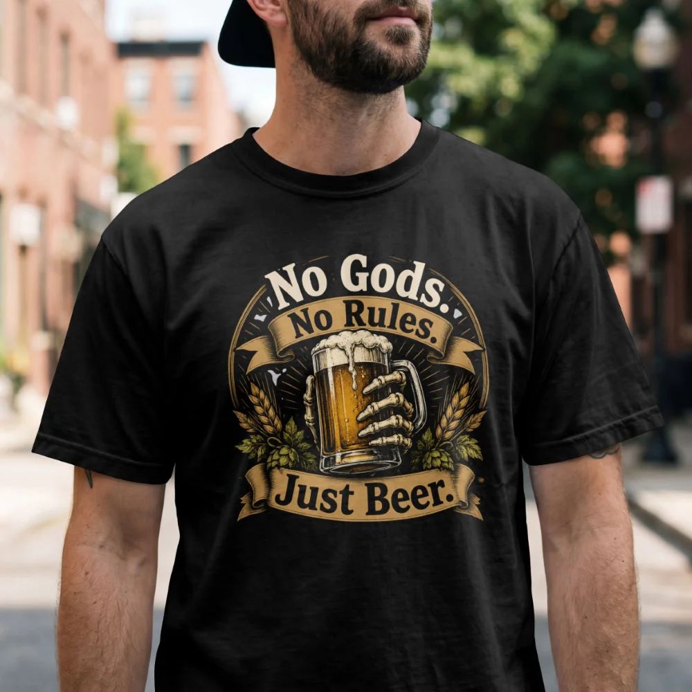 PÁNSKÉ TRIČKO PIVO NO GODS s možností dotisku jména, čísla, obrázku