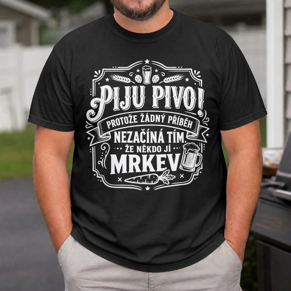 PÁNSKÉ TRIČKO PIVO PŘÍBĚH s možností dotisku jména, čísla, obrázku