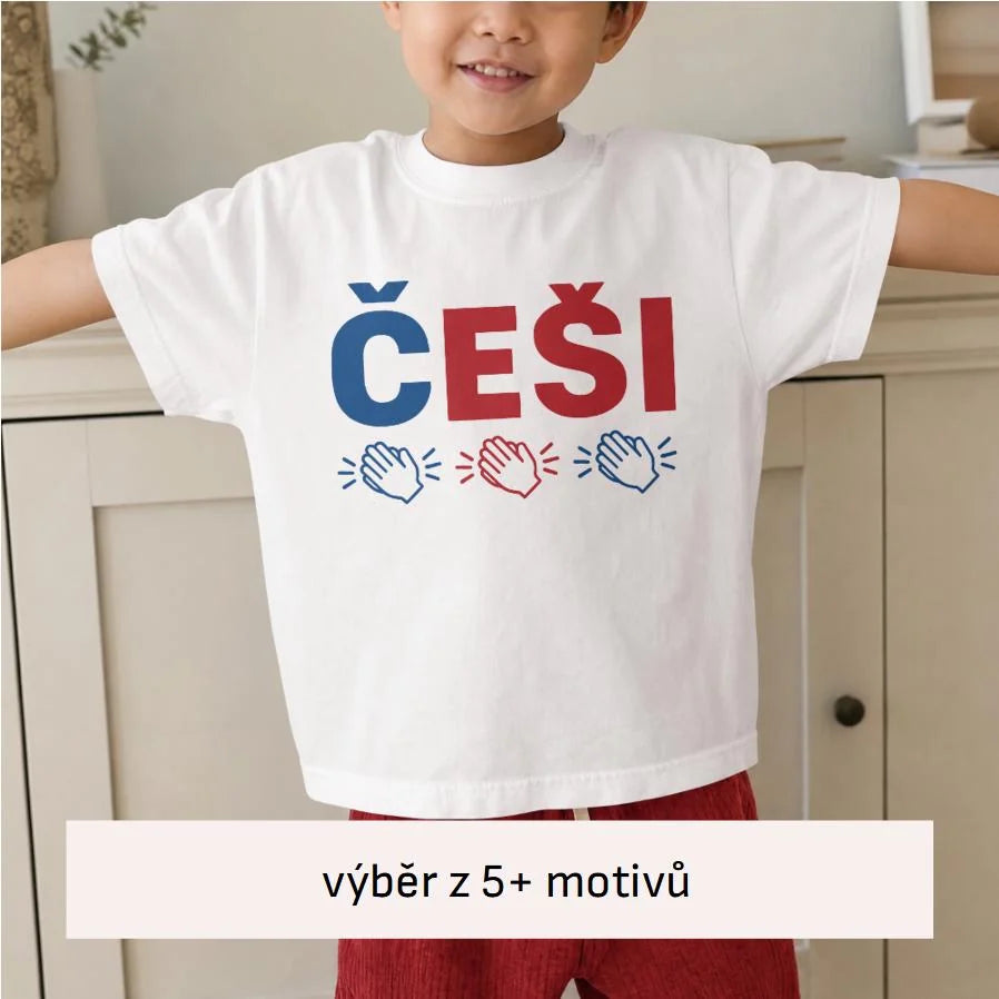 CHLAPECKÉ TRIČKO ČEŠI 5+ motivů s možností dotisku jména, čísla, obrázku