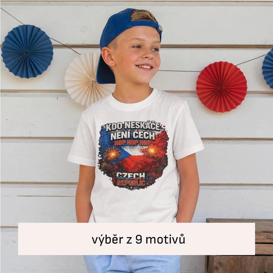 CHLAPECKÉ TRIČKO KDO NESKÁČE NENÍ ČECH s možností dotisku jména, čísla, obrázku