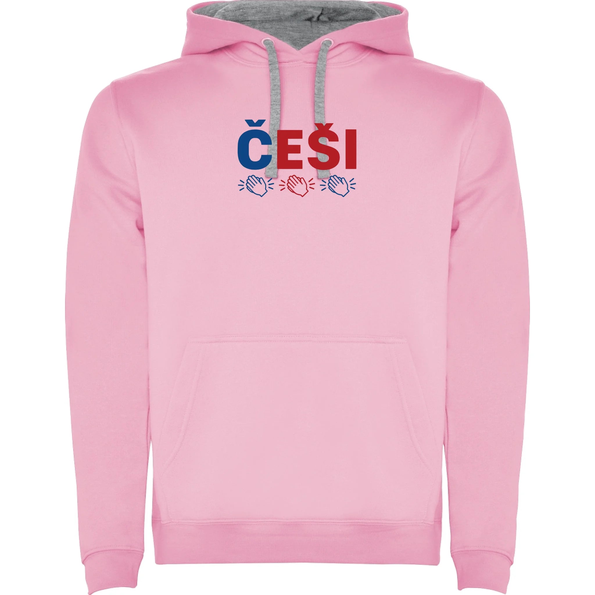 DĚTSKÁ MIKINA S KAPUCÍ KDO NESKÁČE NENÍ ČECH s možností dotisku jména, čísla, obrázku jen motiv dopředu Růžová